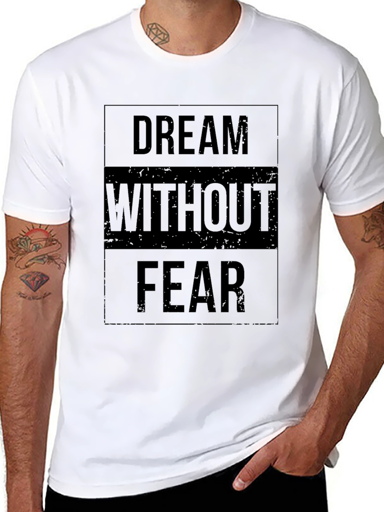 Dream Without Fear Black Graphic T-Shirt