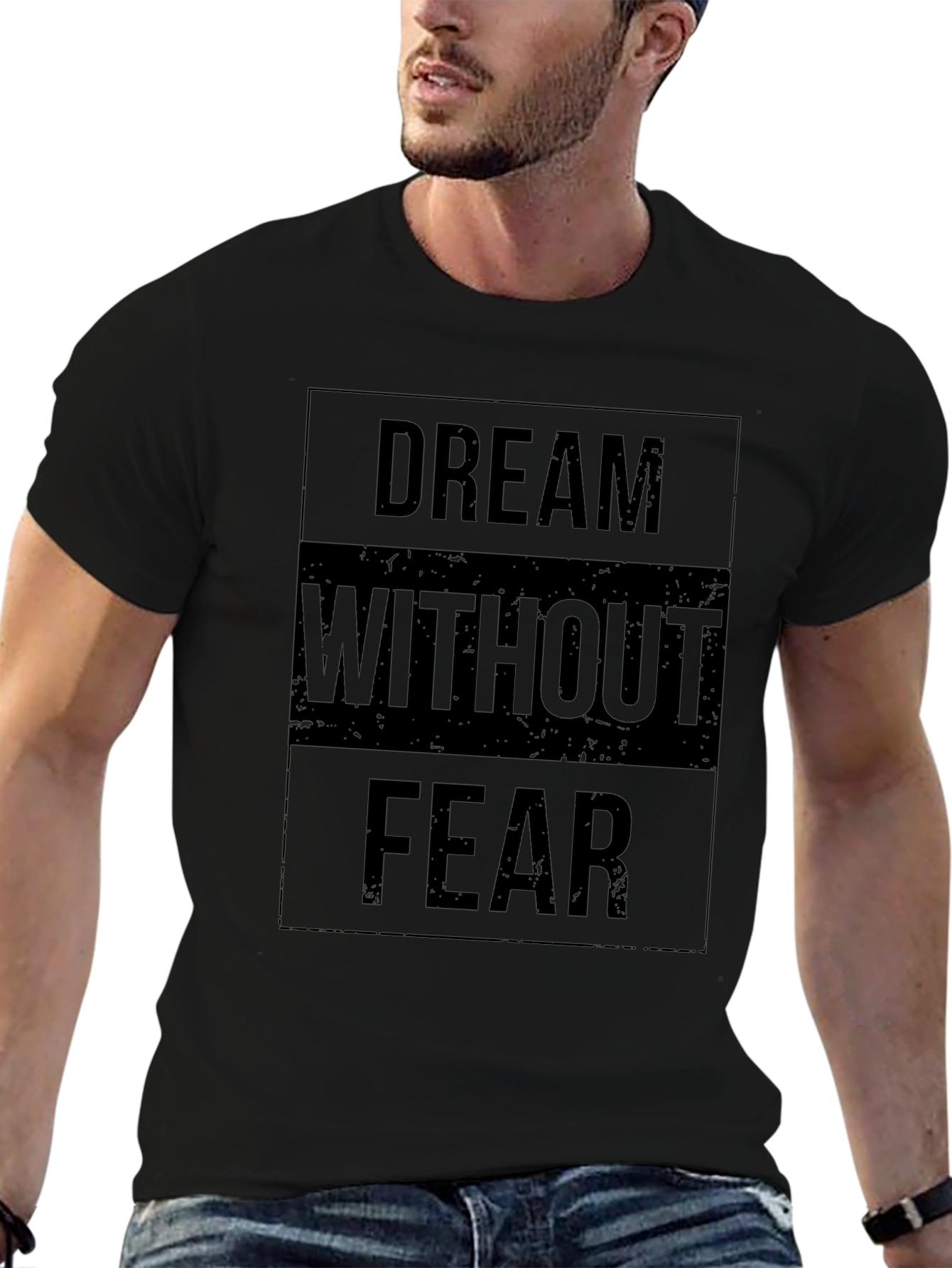 Dream Without Fear Black Graphic T-Shirt