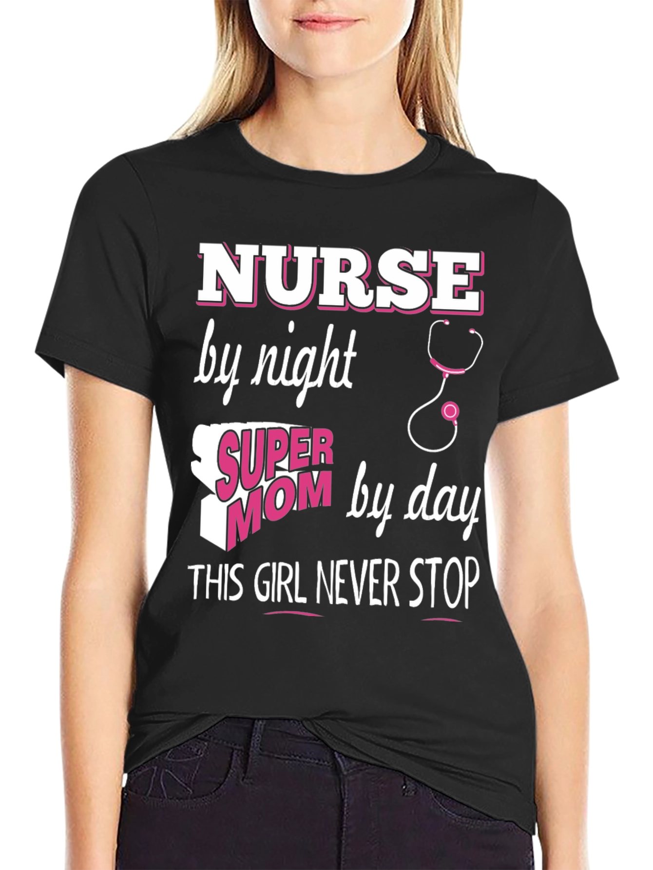 Nurse Super Mom Graphic T-Shirt