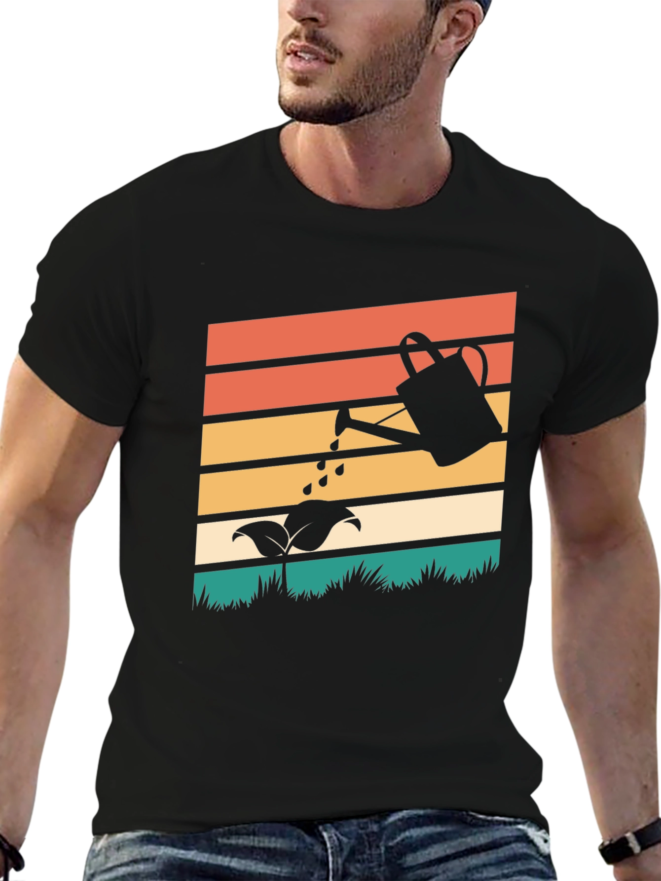 Retro Gardening T-Shirt - Plant Watering Design