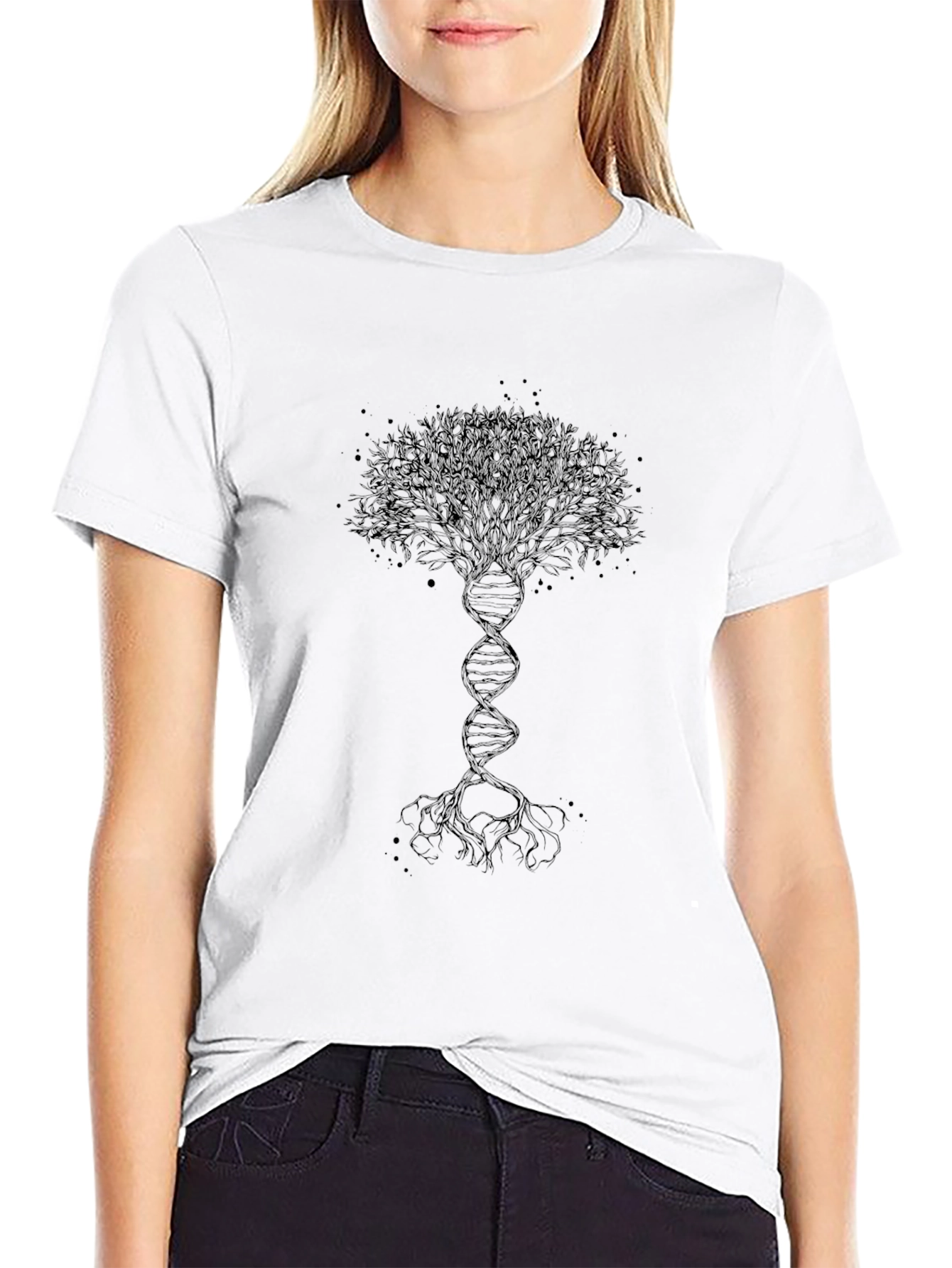 Tree of Life DNA Graphic Tee - Black