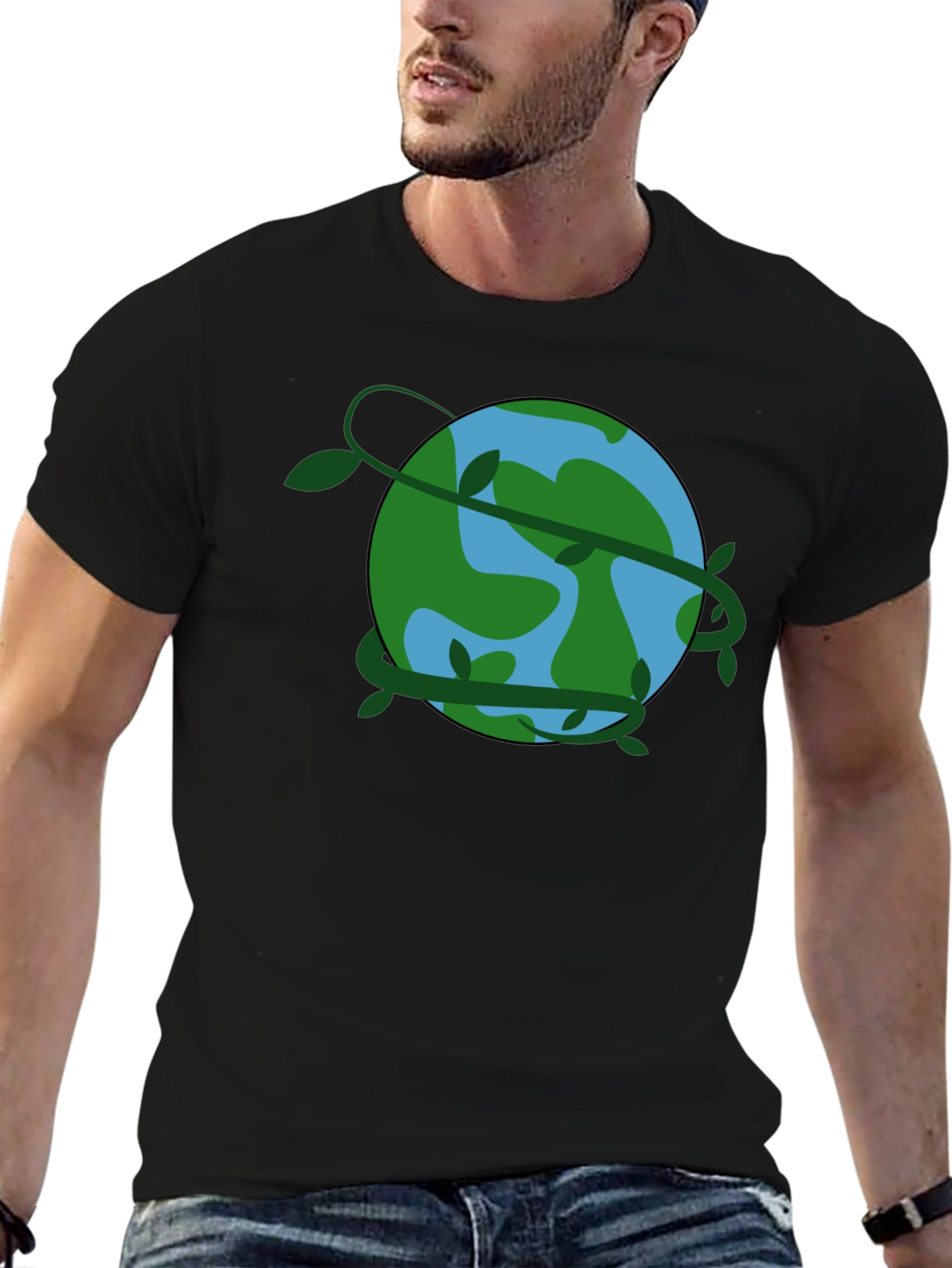 Earth Vines Black T-Shirt - Eco Friendly