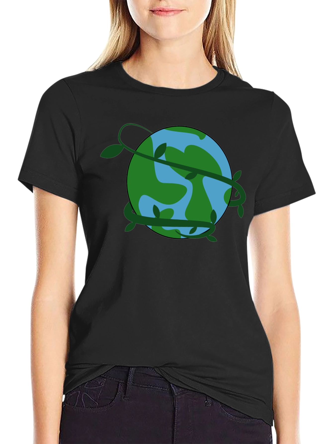 Earth Vines Black T-Shirt - Eco Friendly