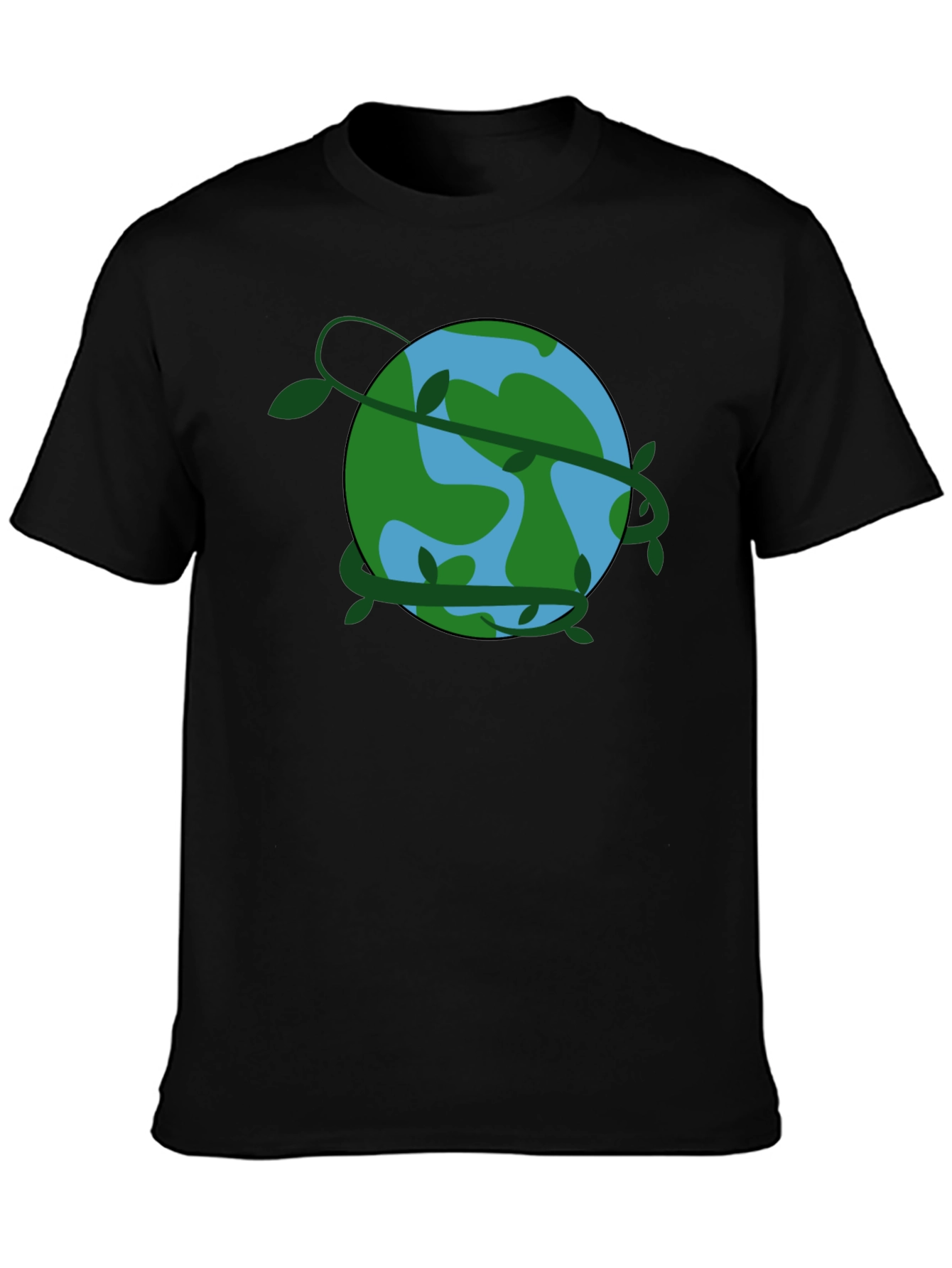 Earth Vines Black T-Shirt - Eco Friendly