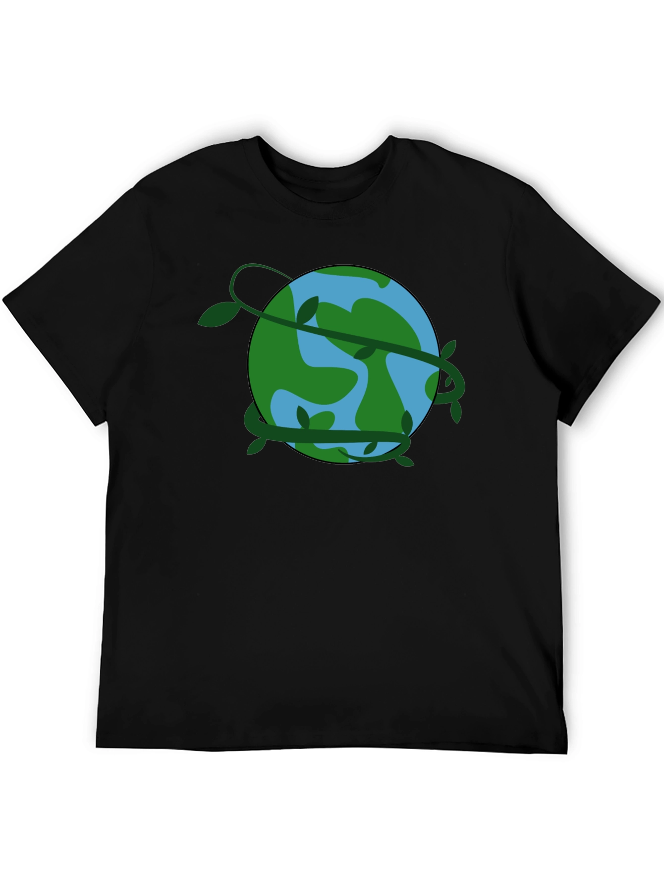 Earth Vines Black T-Shirt - Eco Friendly