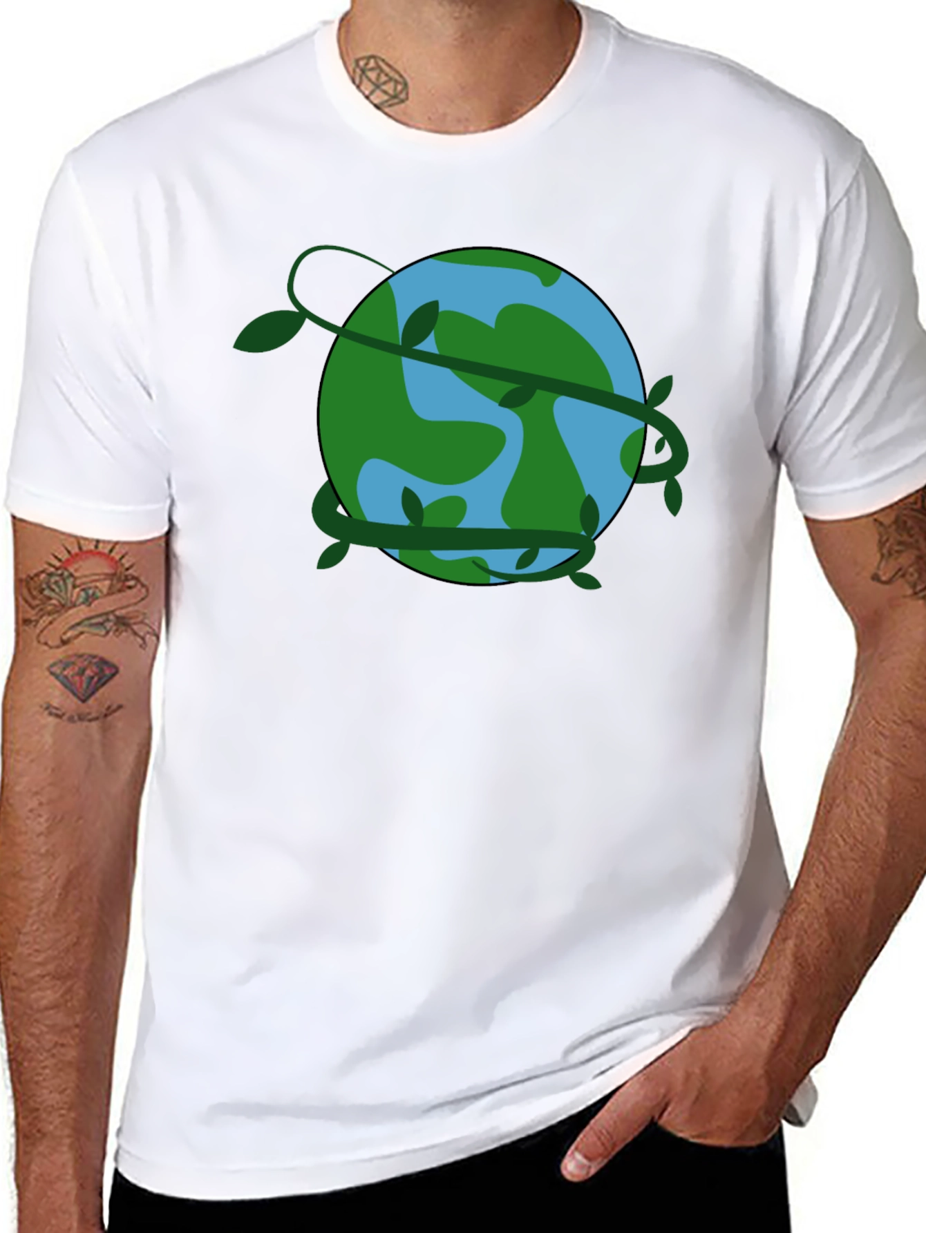 Earth Vines Black T-Shirt - Eco Friendly