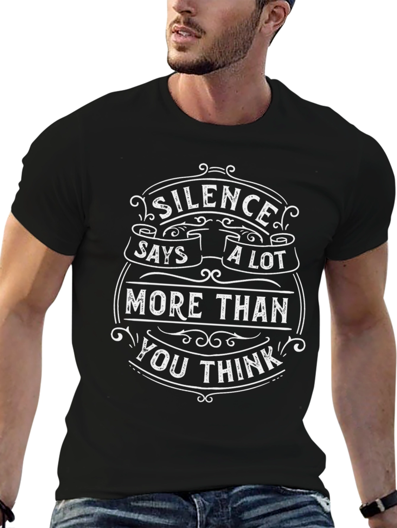 Silence Says a Lot T-Shirt - Black
