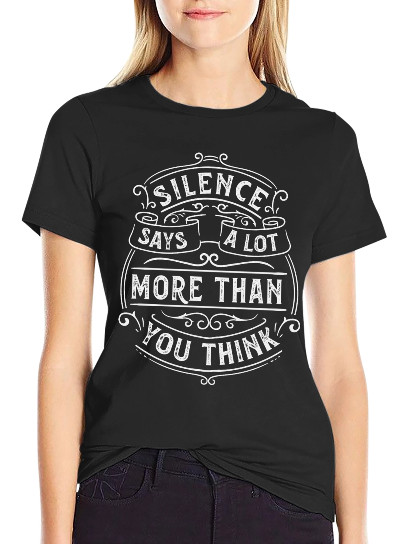 Silence Says a Lot T-Shirt - Black