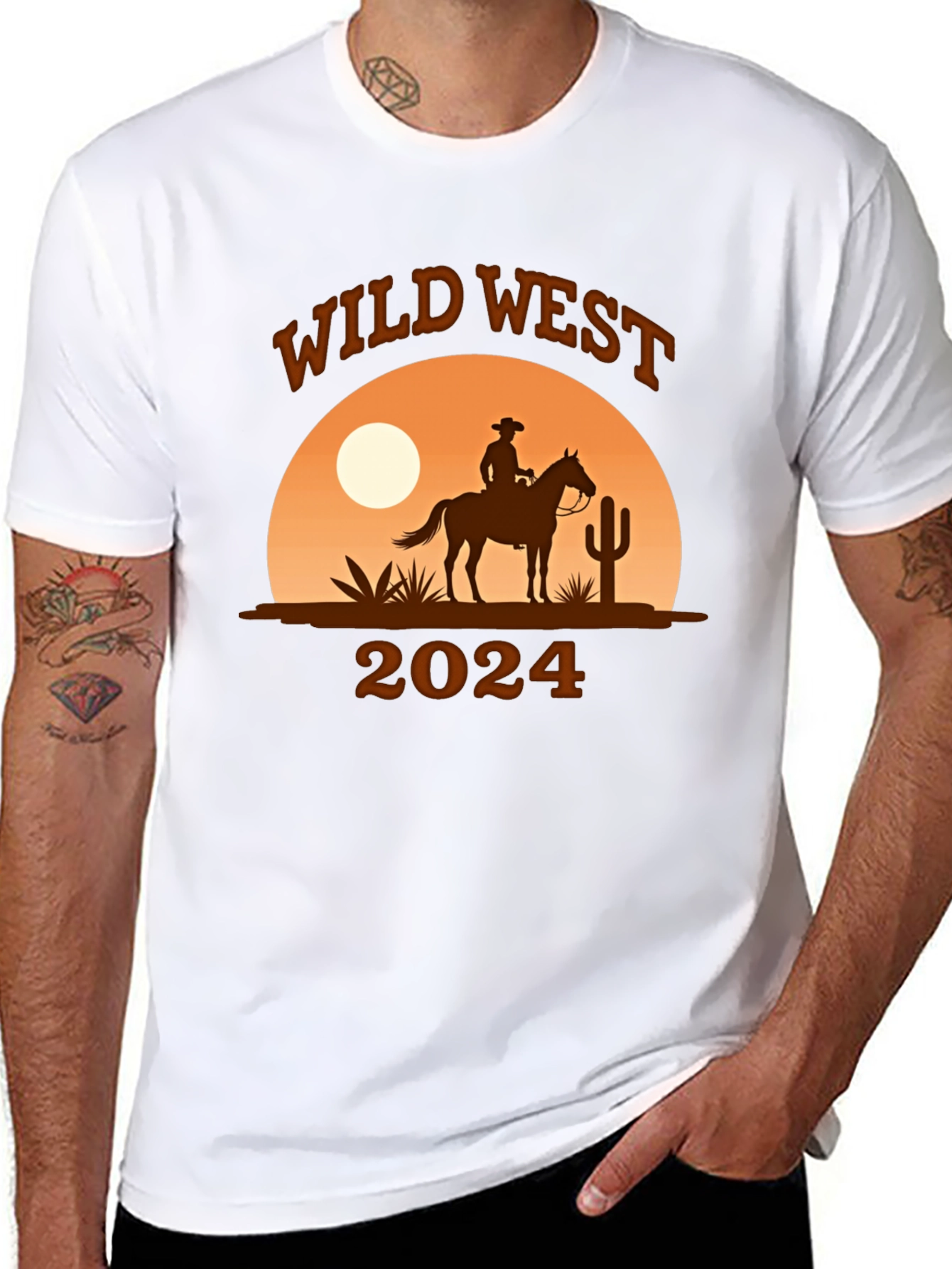 Wild West Cowboy Graphic T-Shirt - Western Style Tee
