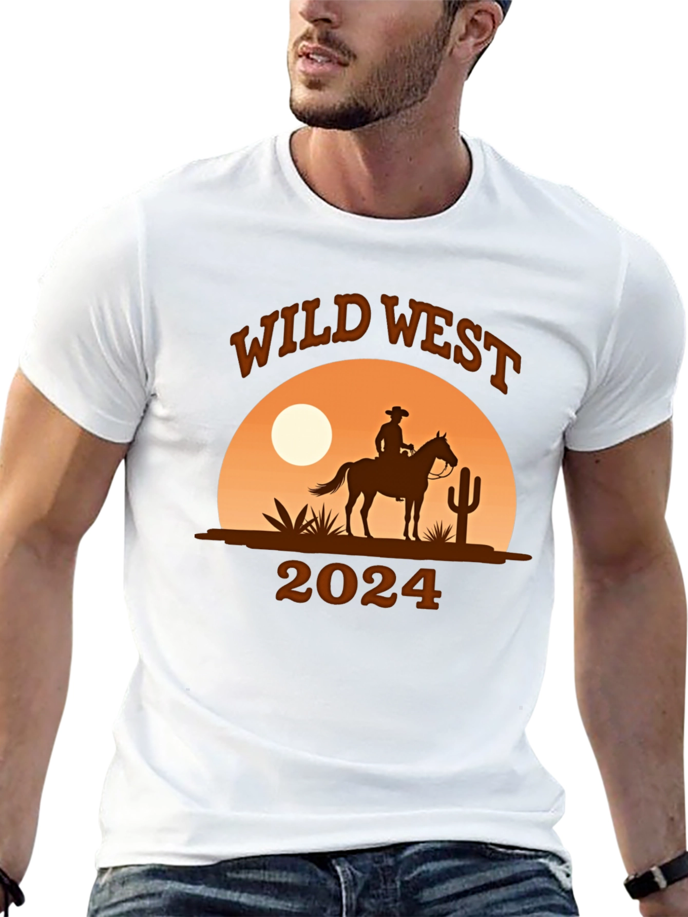 Wild West Cowboy Graphic T-Shirt - Western Style Tee