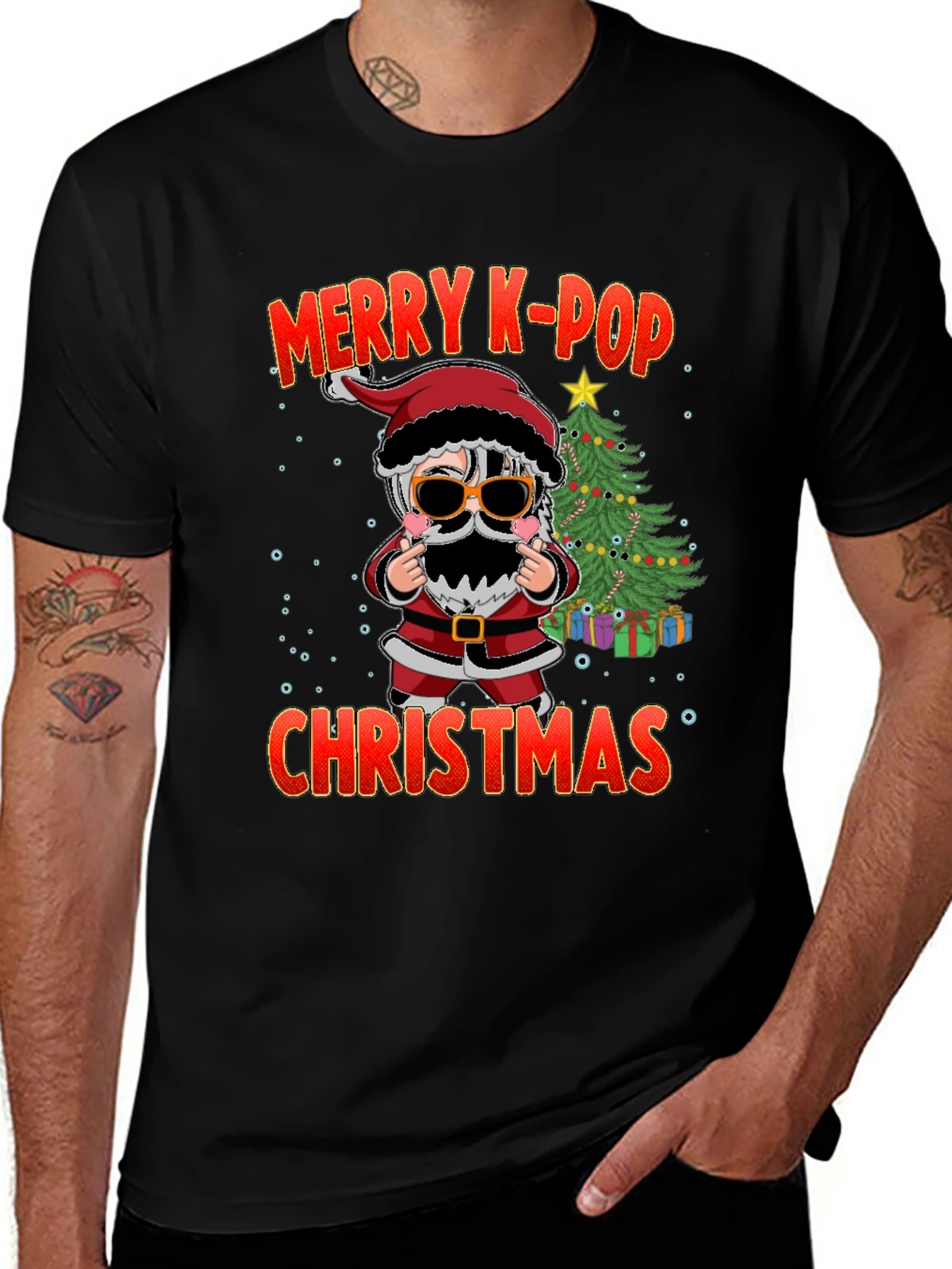 Merry K-Pop Christmas Graphic Tee