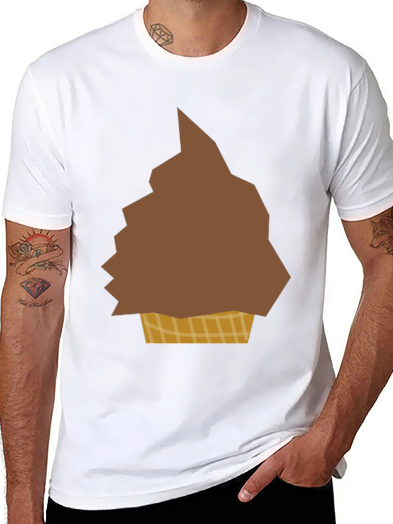 Novelty Ice Cream Cone Graphic T-Shirt