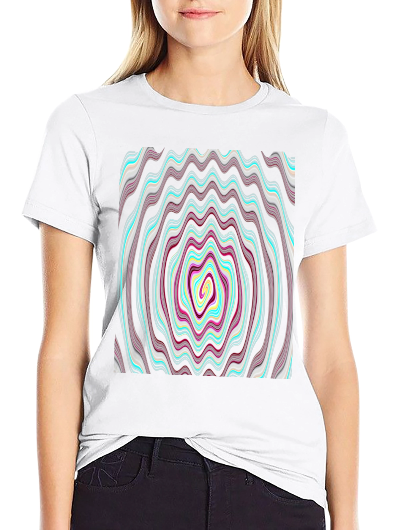 Abstract Swirl Graphic Tee - Mens Black T-Shirt
