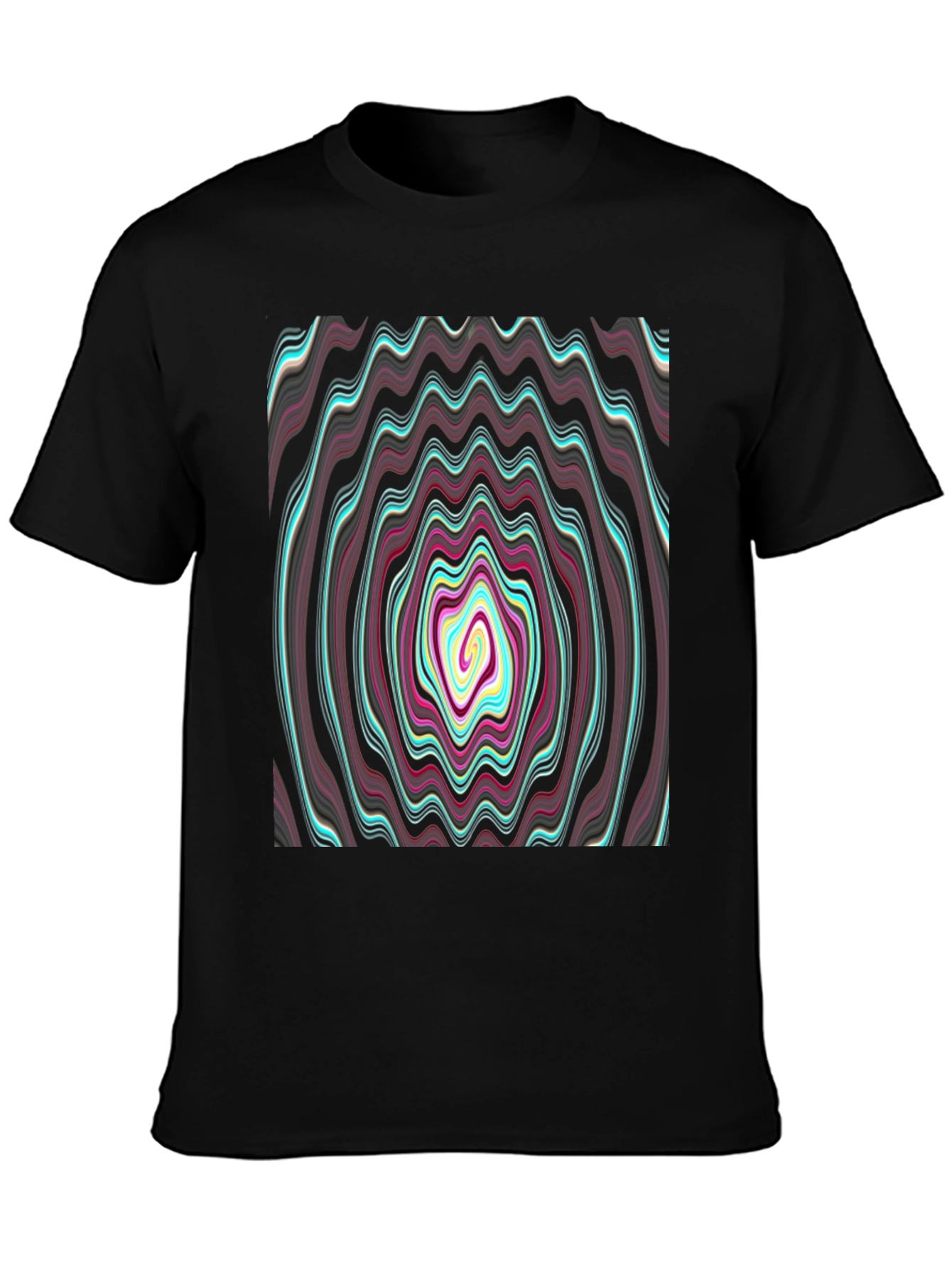 Abstract Swirl Graphic Tee - Mens Black T-Shirt