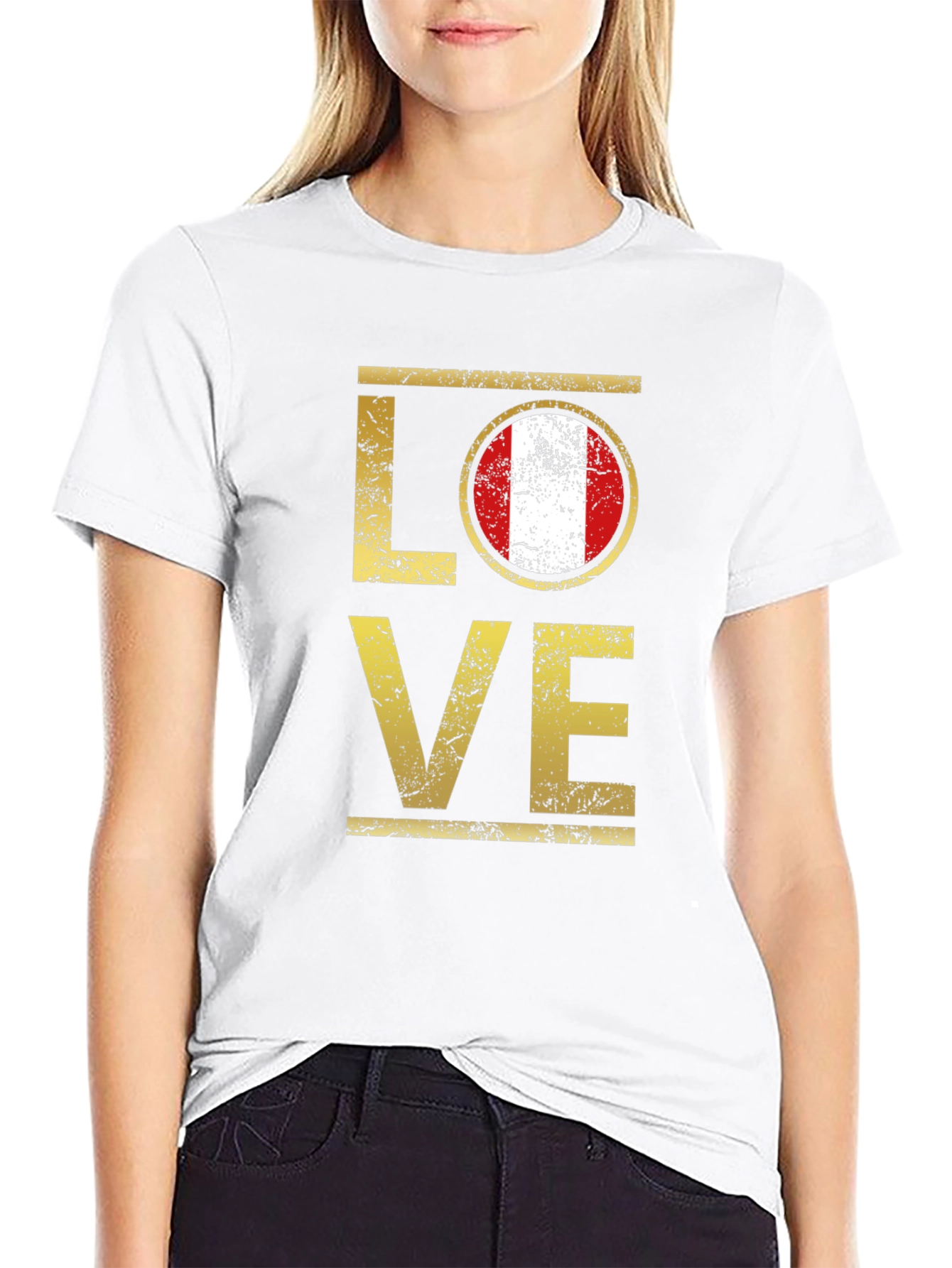Peru Flag Love T-Shirt