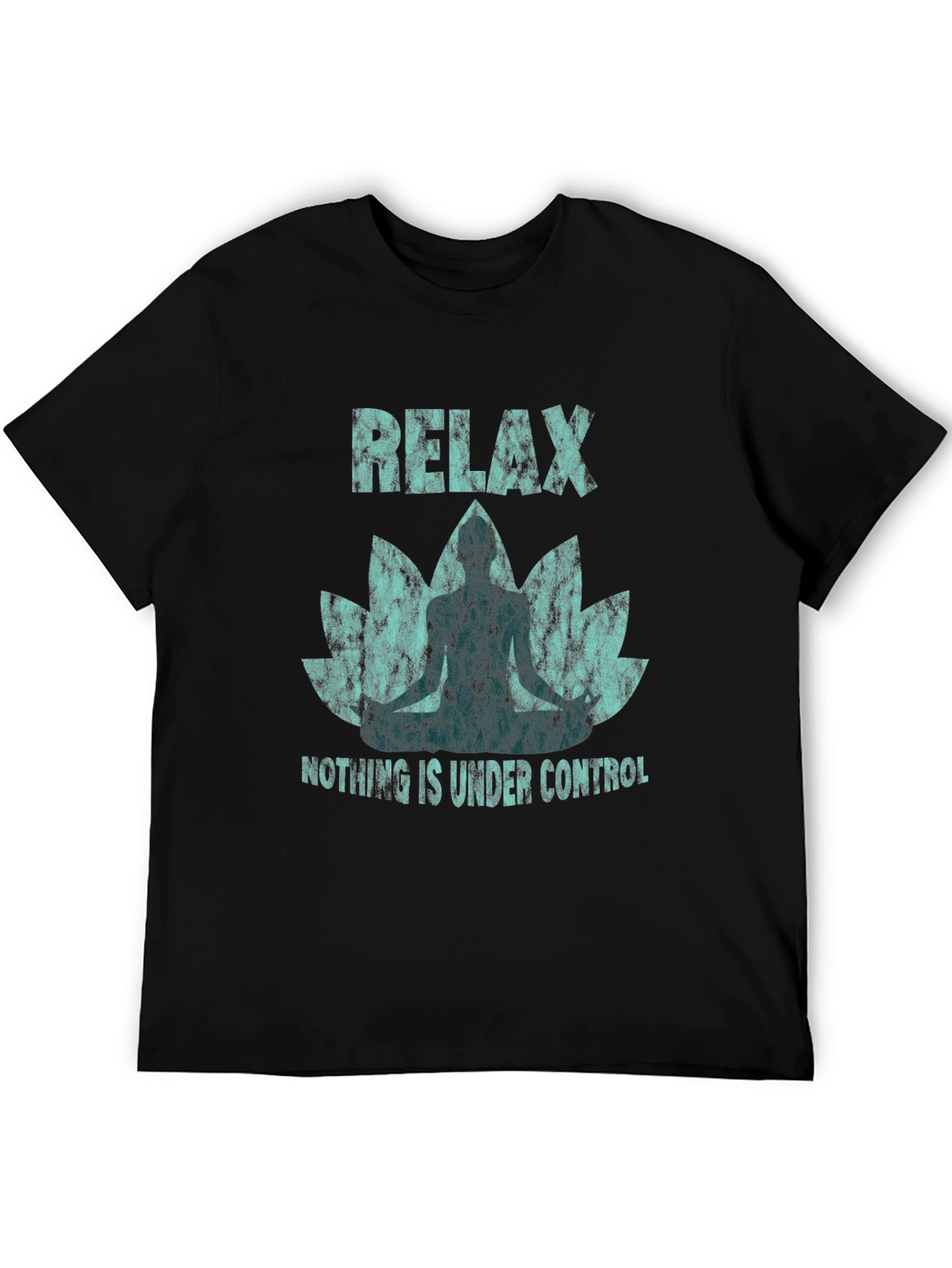 Relax Yoga Lotus Graphic Tee - Black Casual T-Shirt