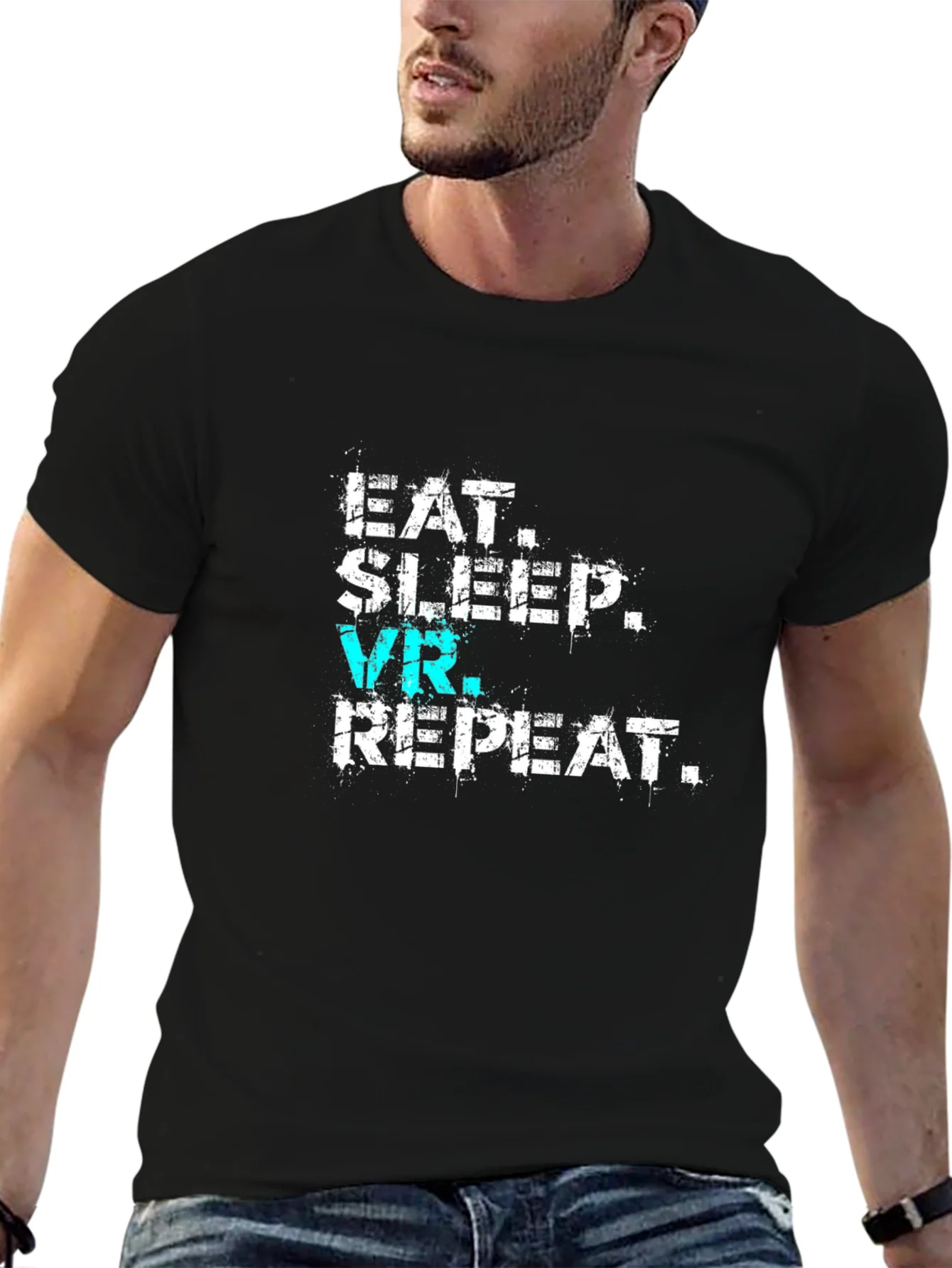 Eat Sleep VR Repeat Black T-Shirt