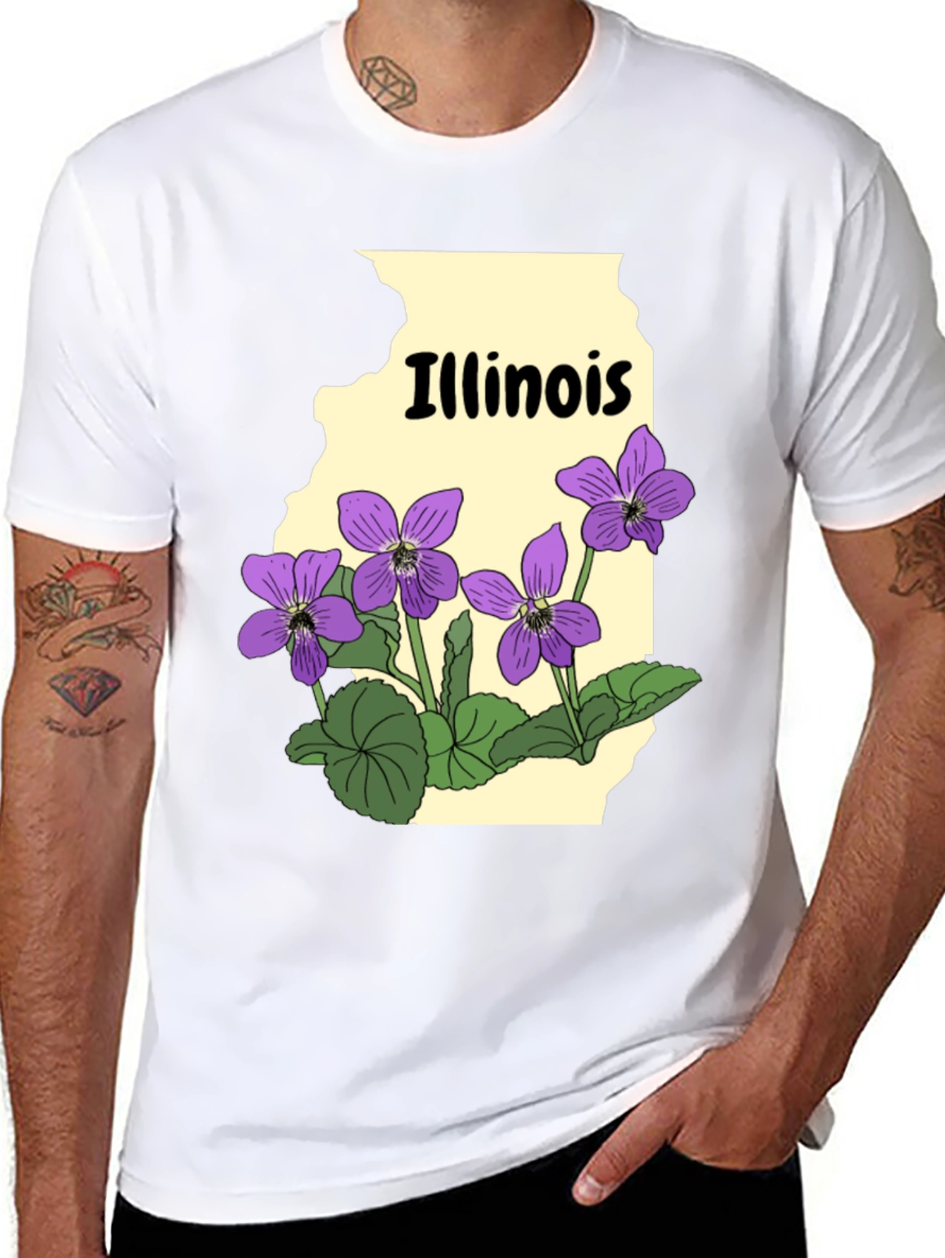 Illinois Violet Graphic T-Shirt - State Flower Tee