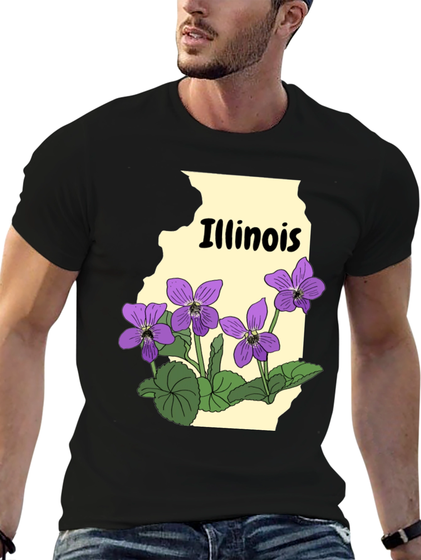 Illinois Violet Graphic T-Shirt - State Flower Tee
