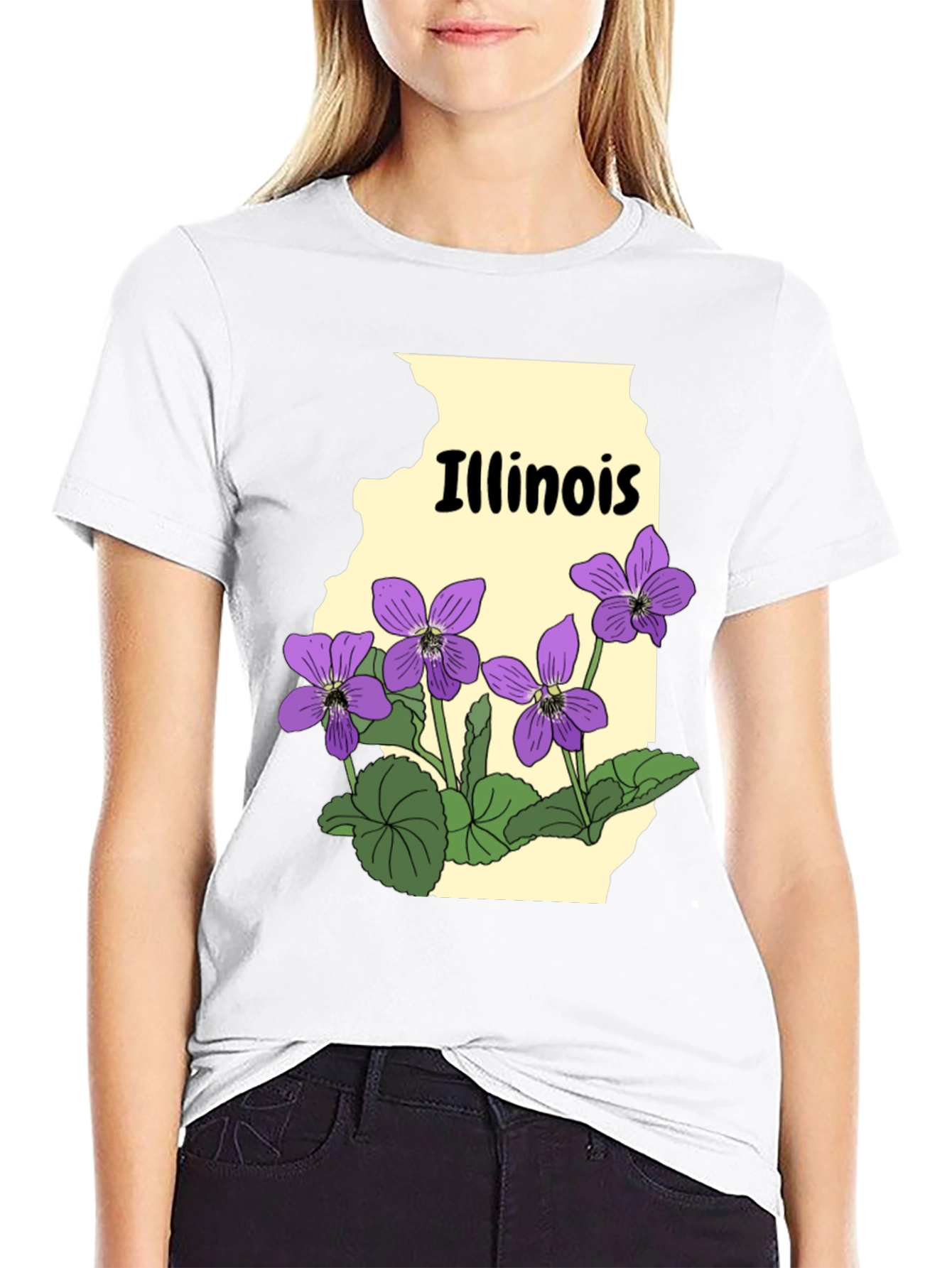 Illinois Violet Graphic T-Shirt - State Flower Tee