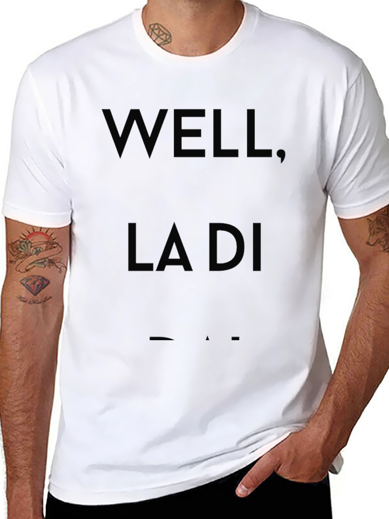 Well La Di Dah Black Graphic Tee