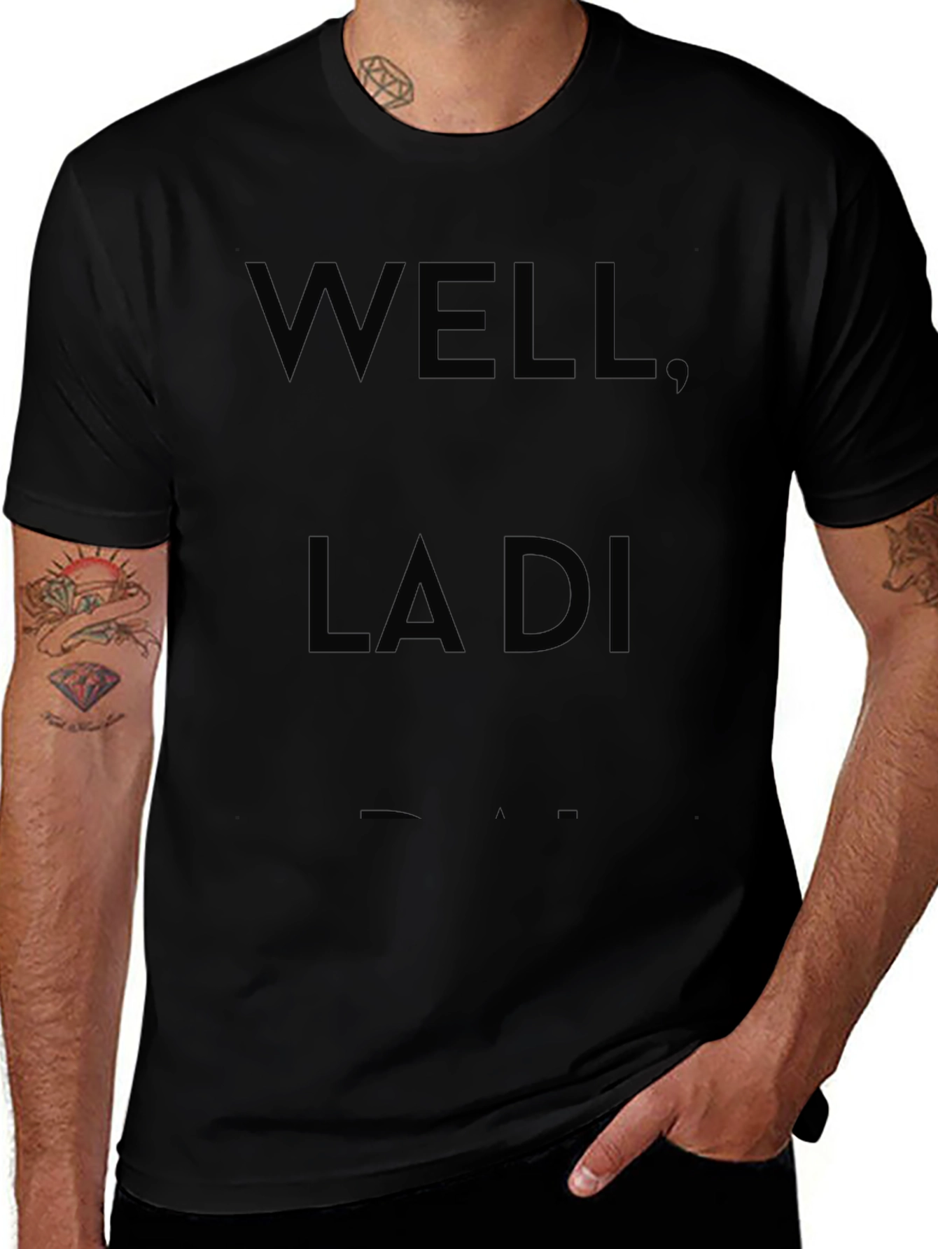 Well La Di Dah Black Graphic Tee