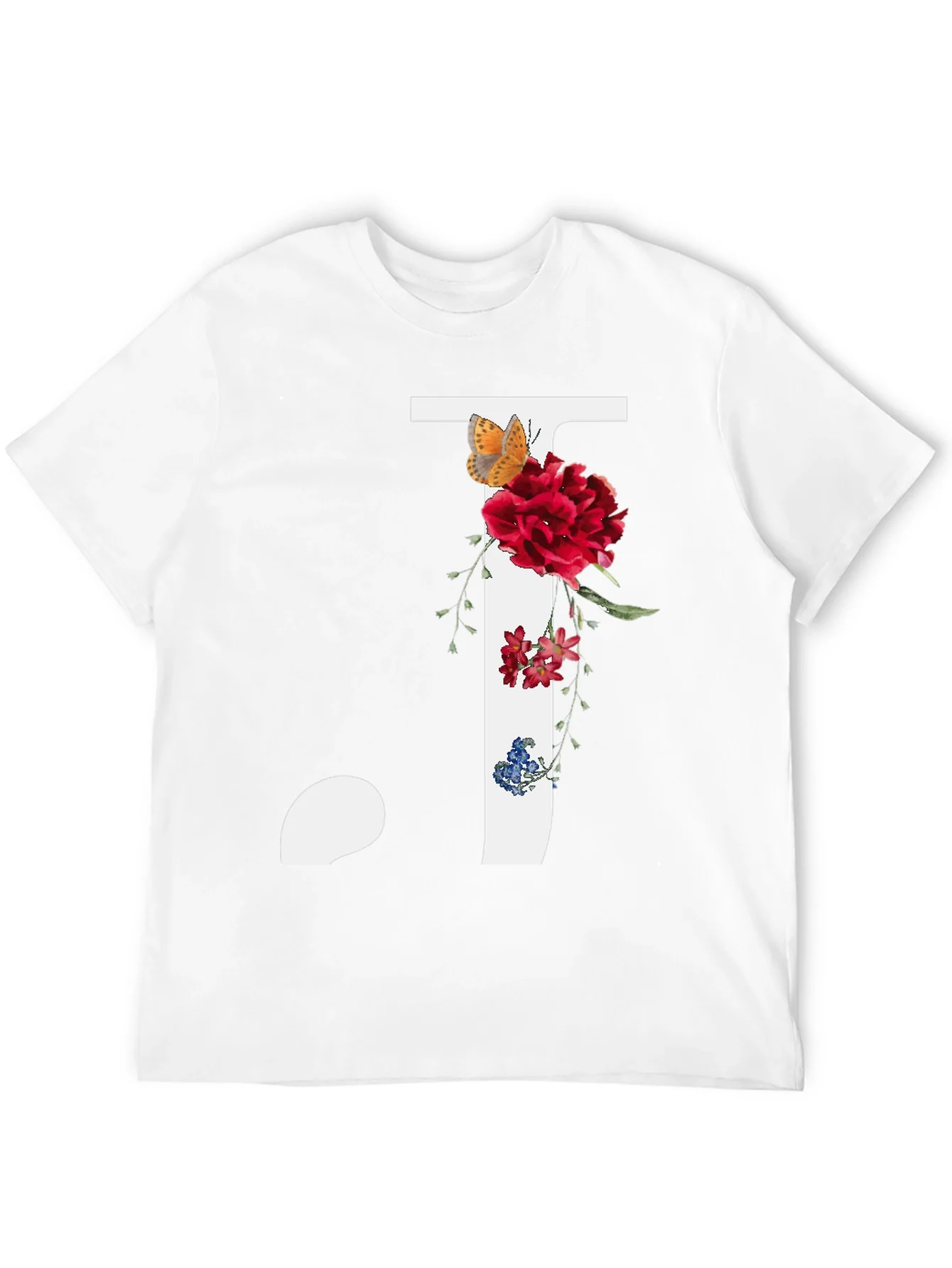 Floral Initial J Graphic Tee - Stylish Casual Wear