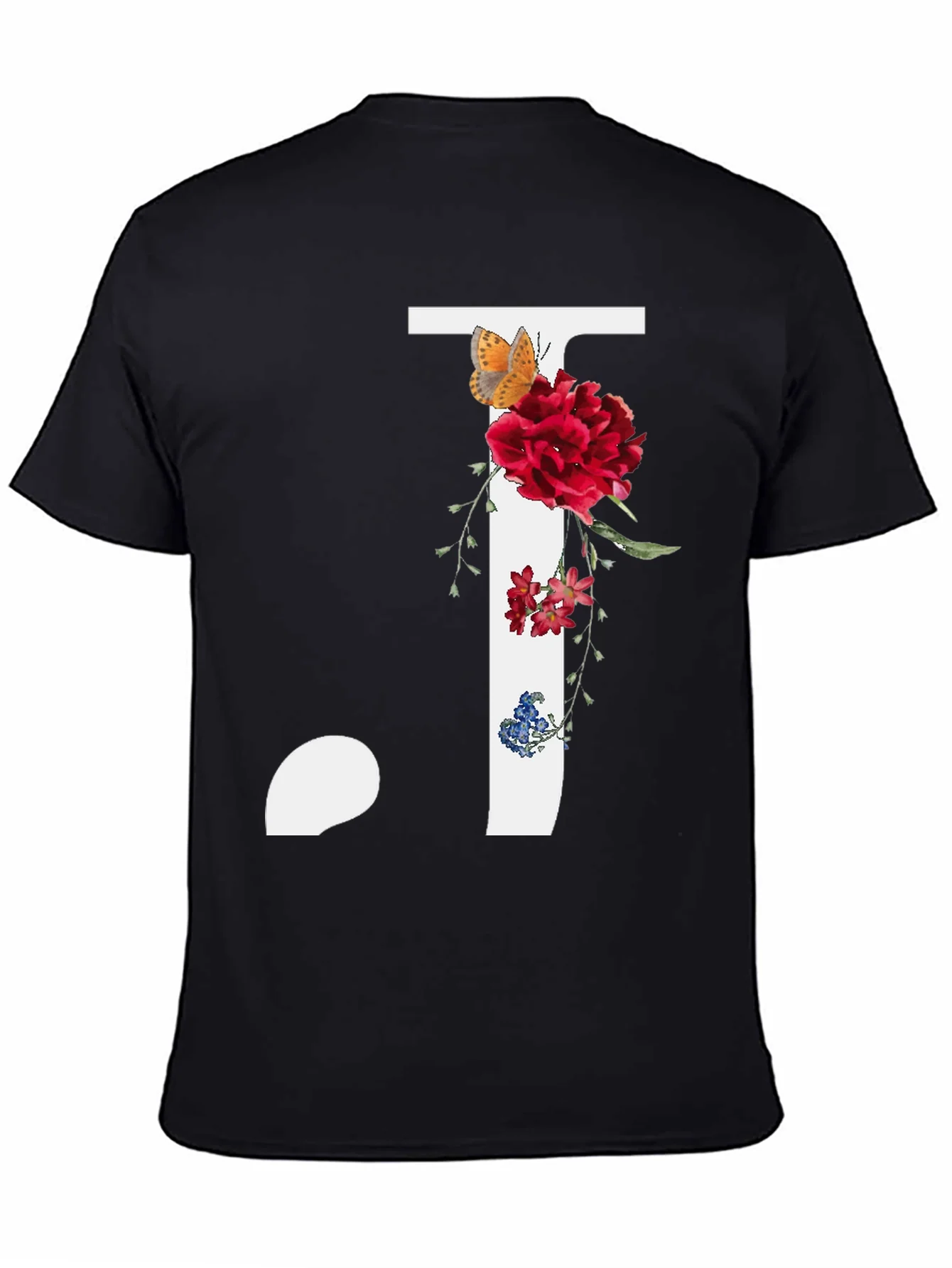 Floral Initial J Graphic Tee - Stylish Casual Wear