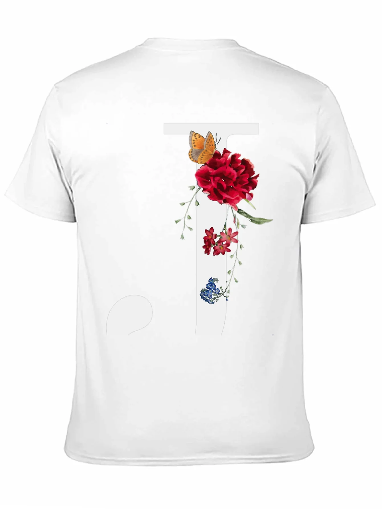 Floral Initial J Graphic Tee - Stylish Casual Wear