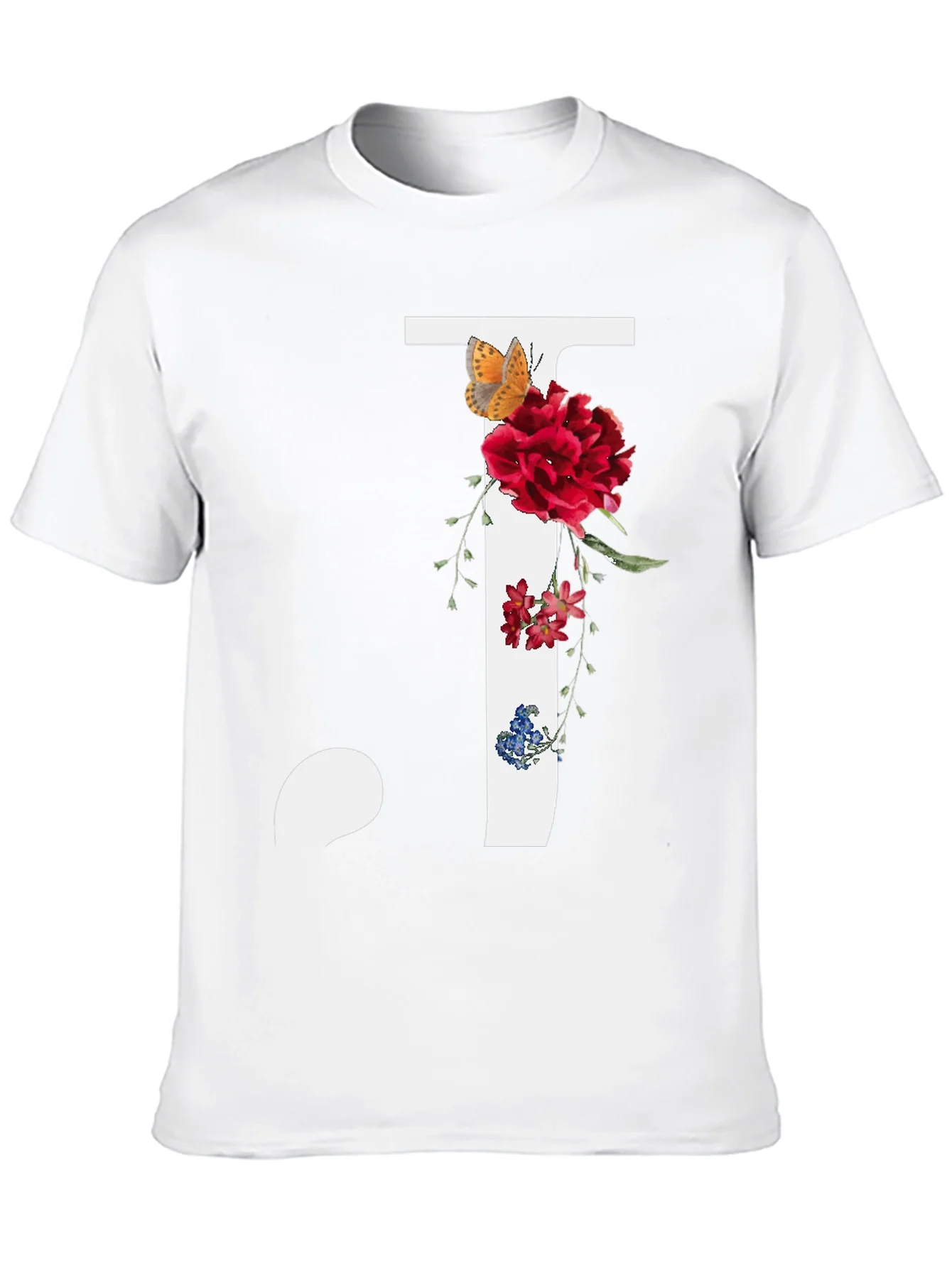 Floral Initial J Graphic Tee - Stylish Casual Wear