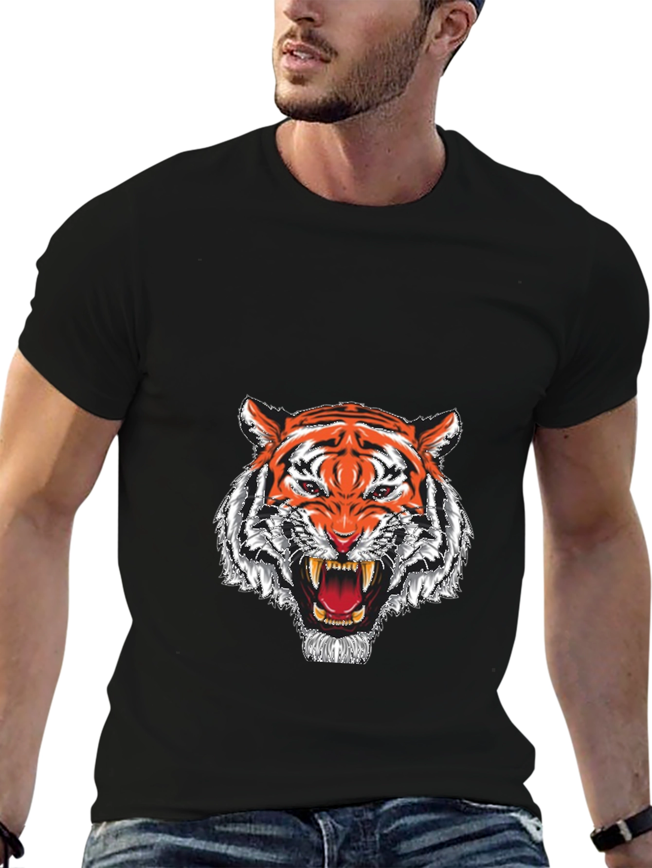 Roaring Tiger Graphic T-Shirt - Black