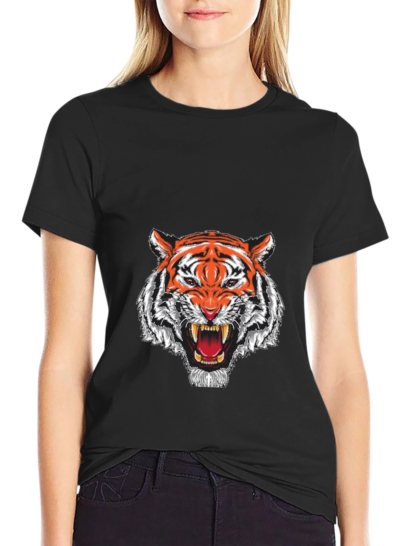Roaring Tiger Graphic T-Shirt - Black