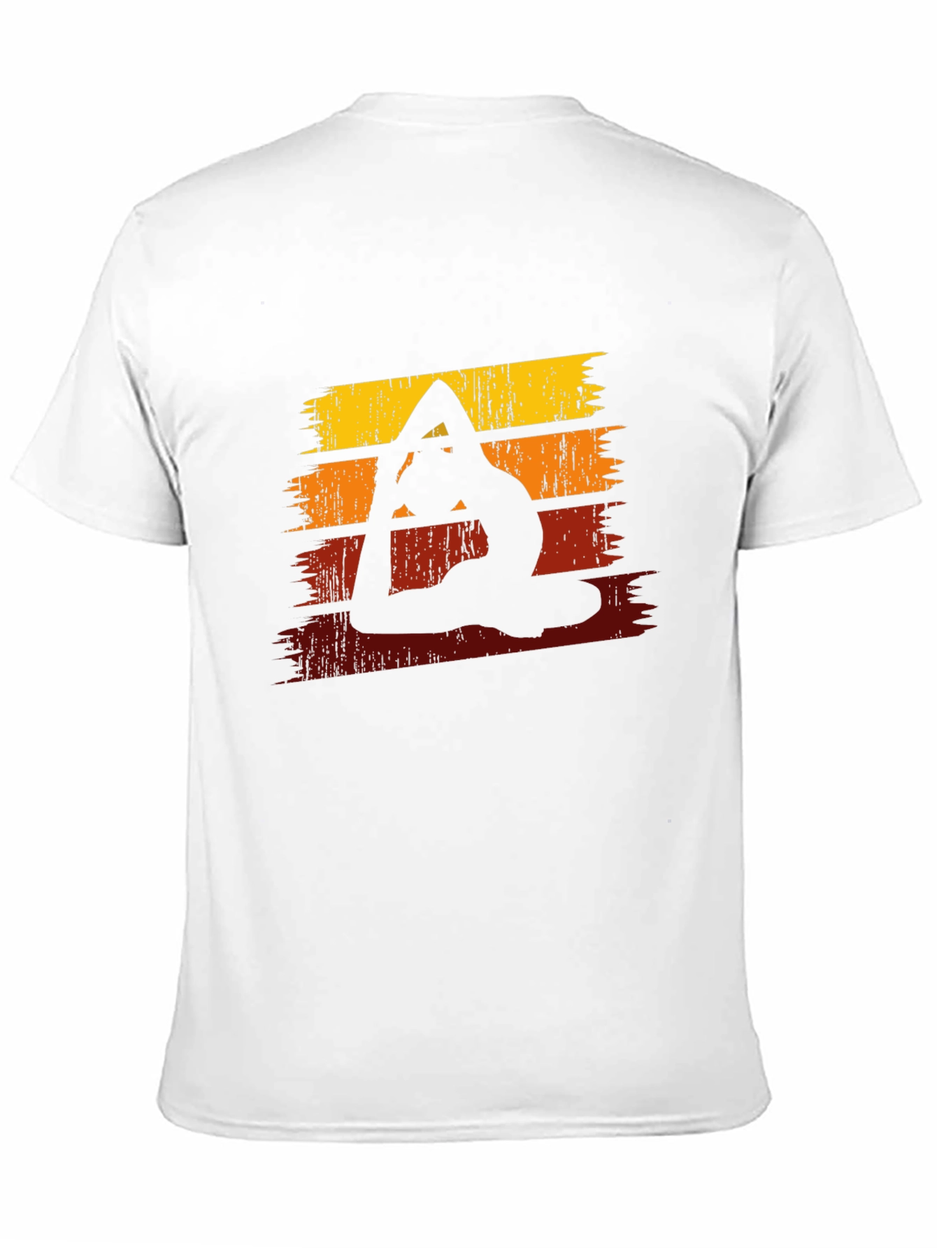 Yoga Silhouette Retro Striped Graphic Tee