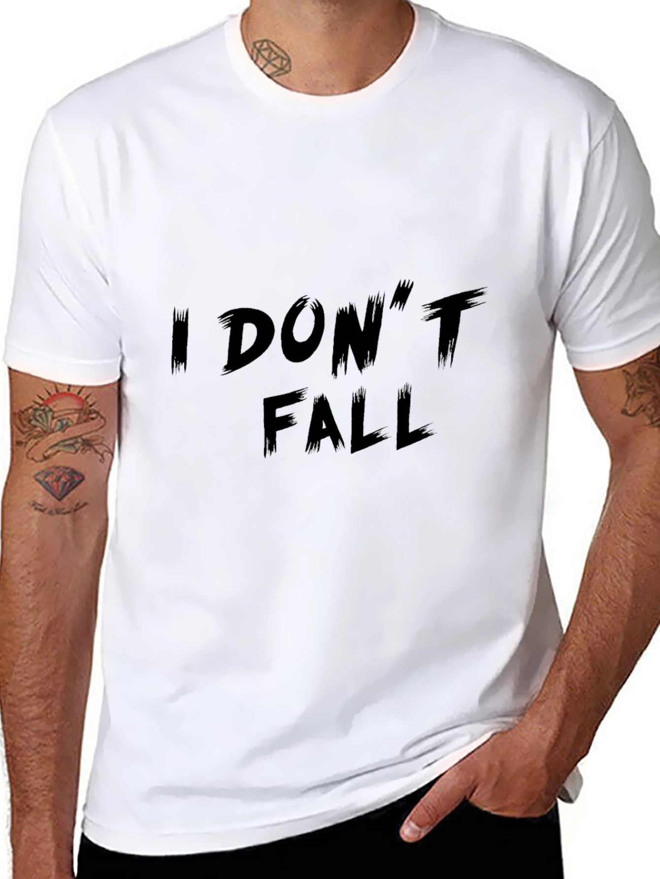 I Dont Fall Black Graphic Tee