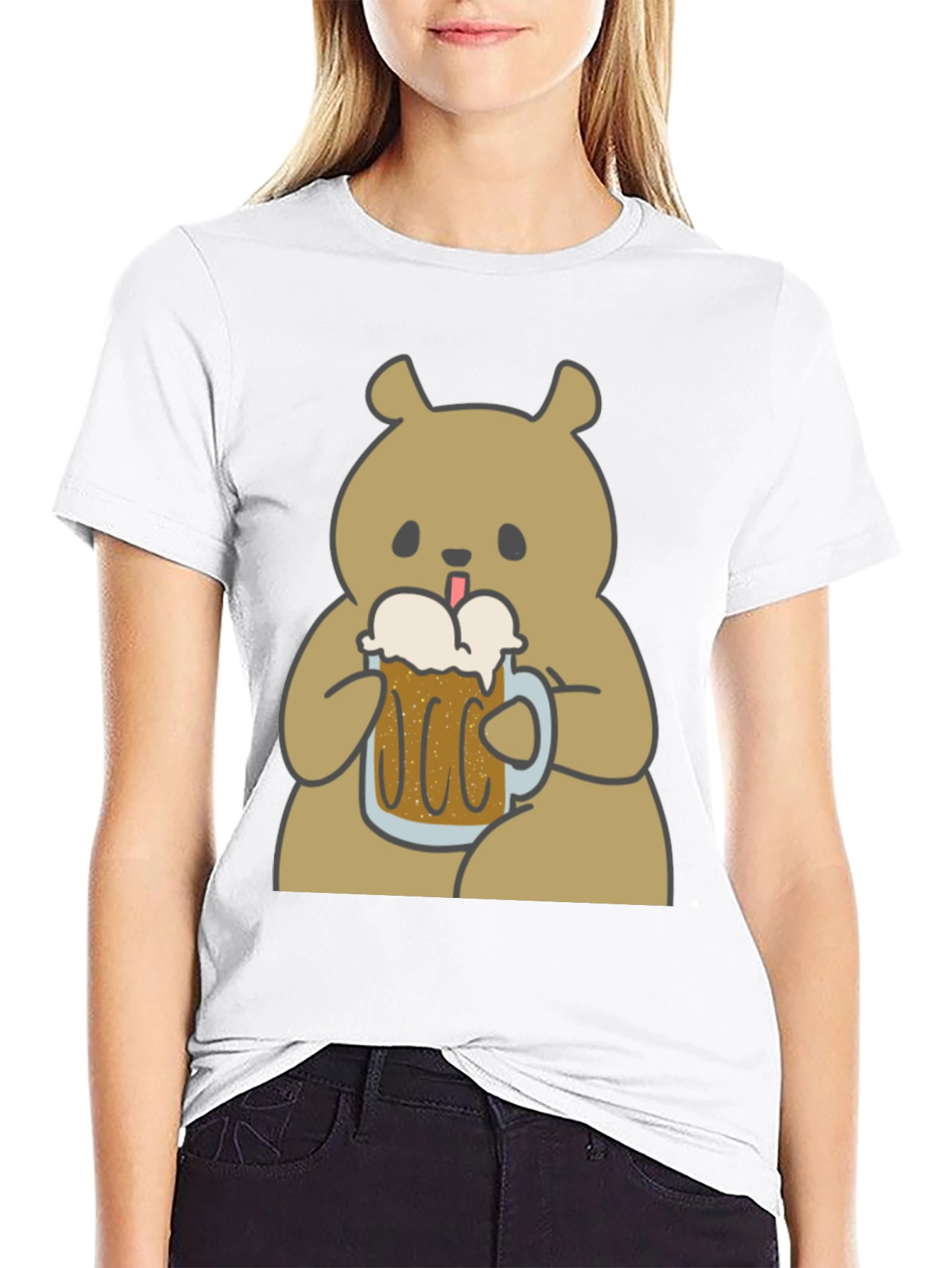 Beer Bear Graphic T-Shirt - Mens Black Tee
