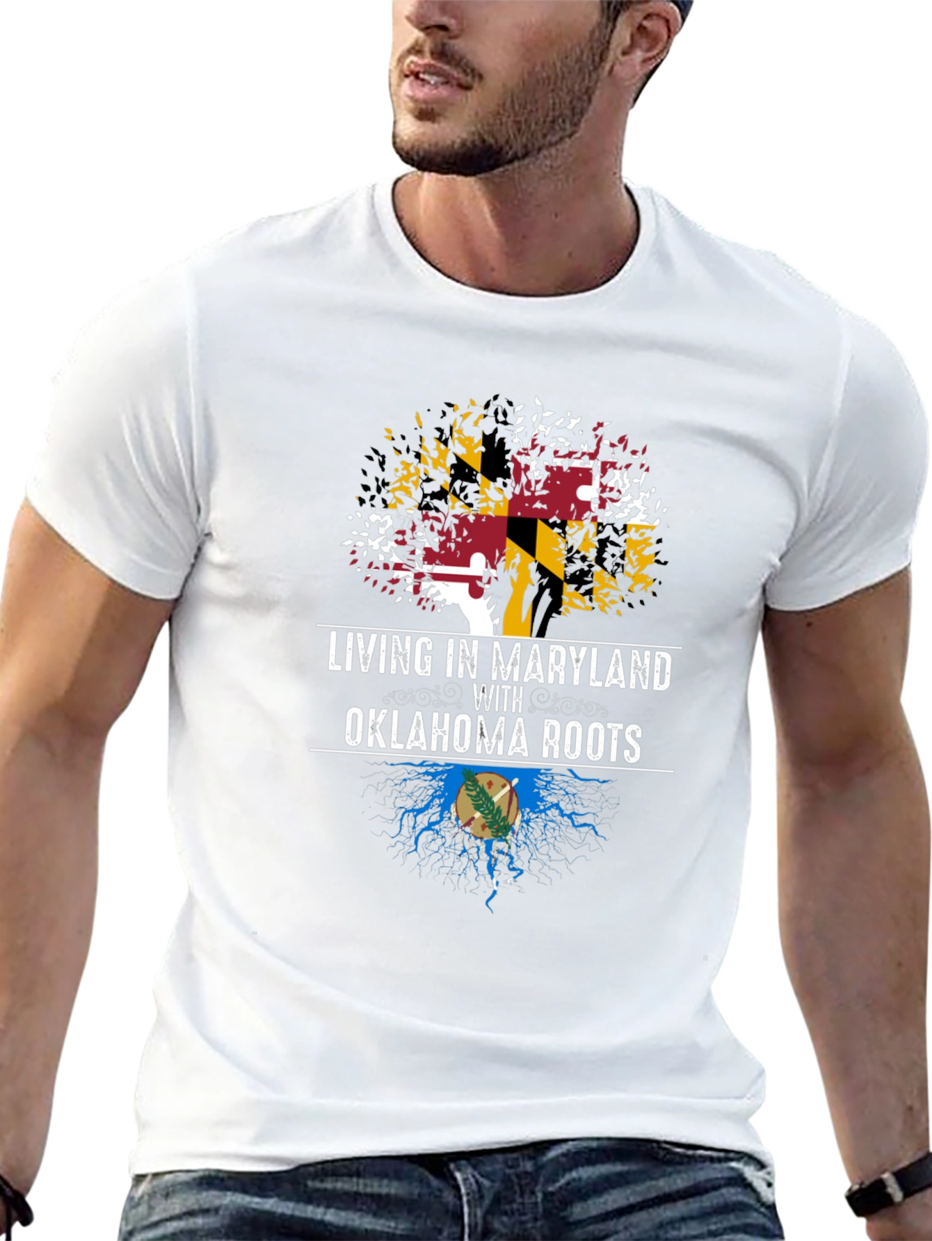 Maryland Roots T-Shirt: Living in Maryland with Oklahoma Roots