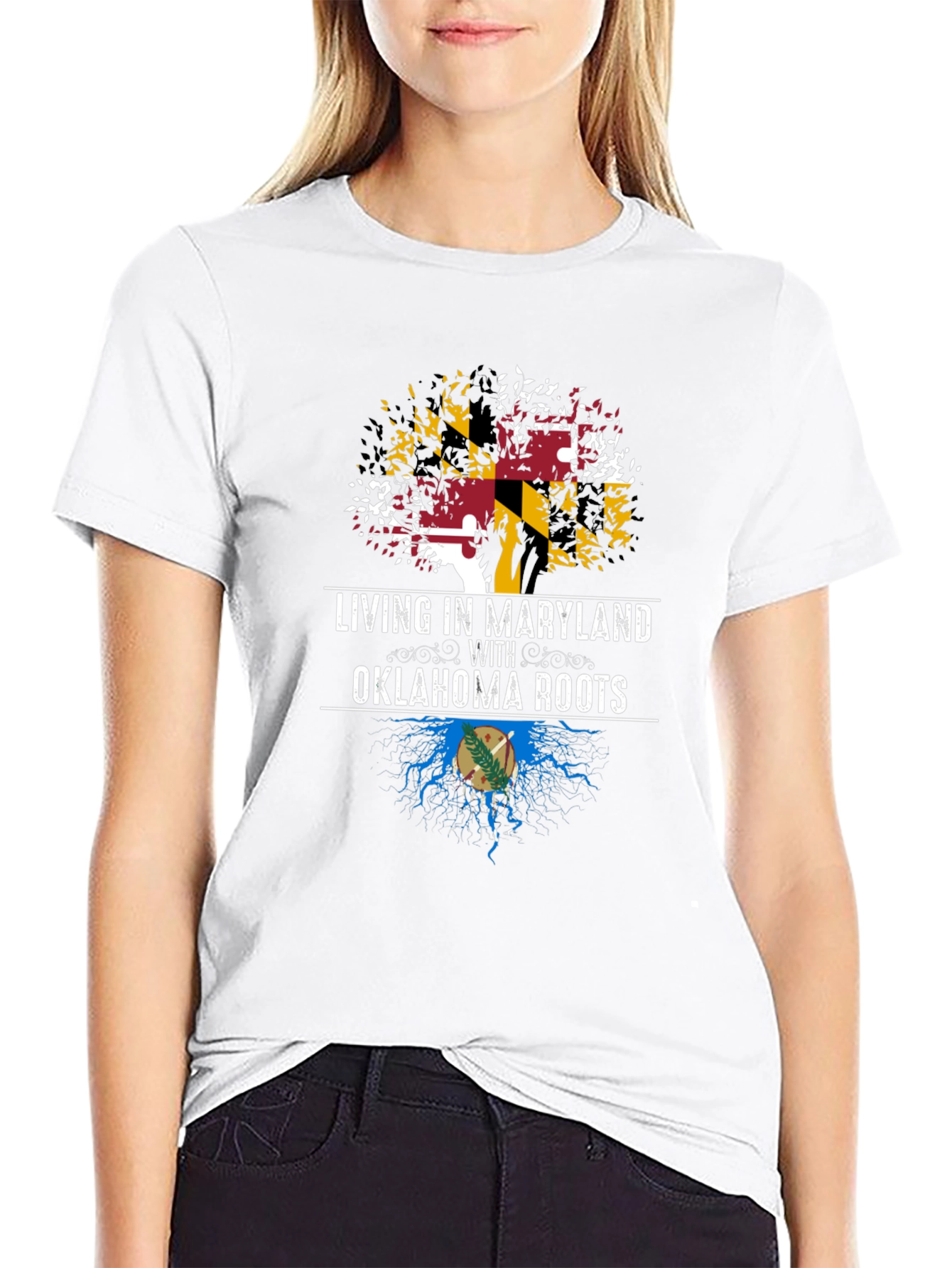 Maryland Roots T-Shirt: Living in Maryland with Oklahoma Roots