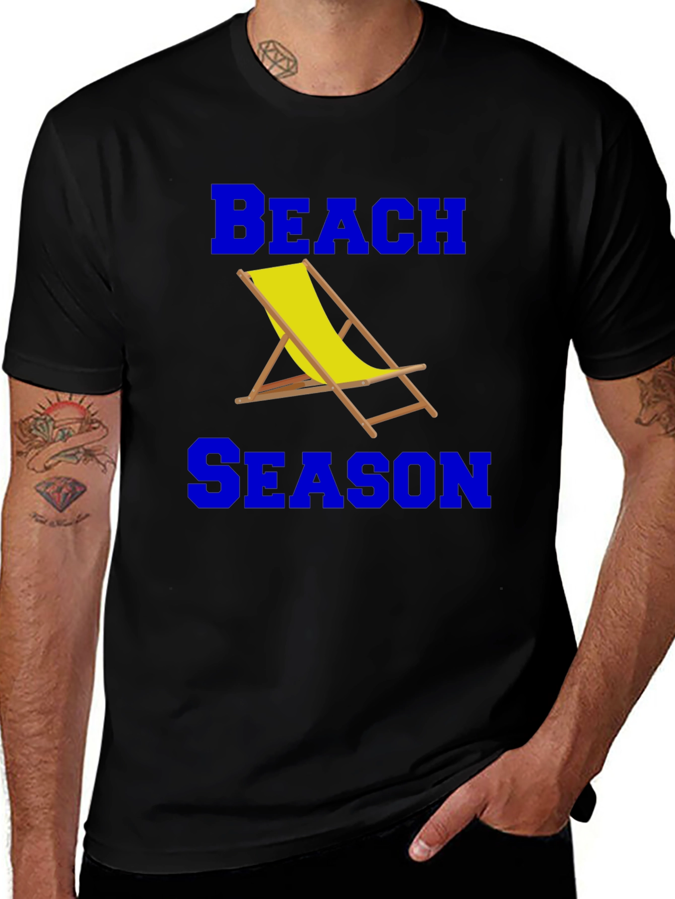Beach Season Graphic T-Shirt - Black
