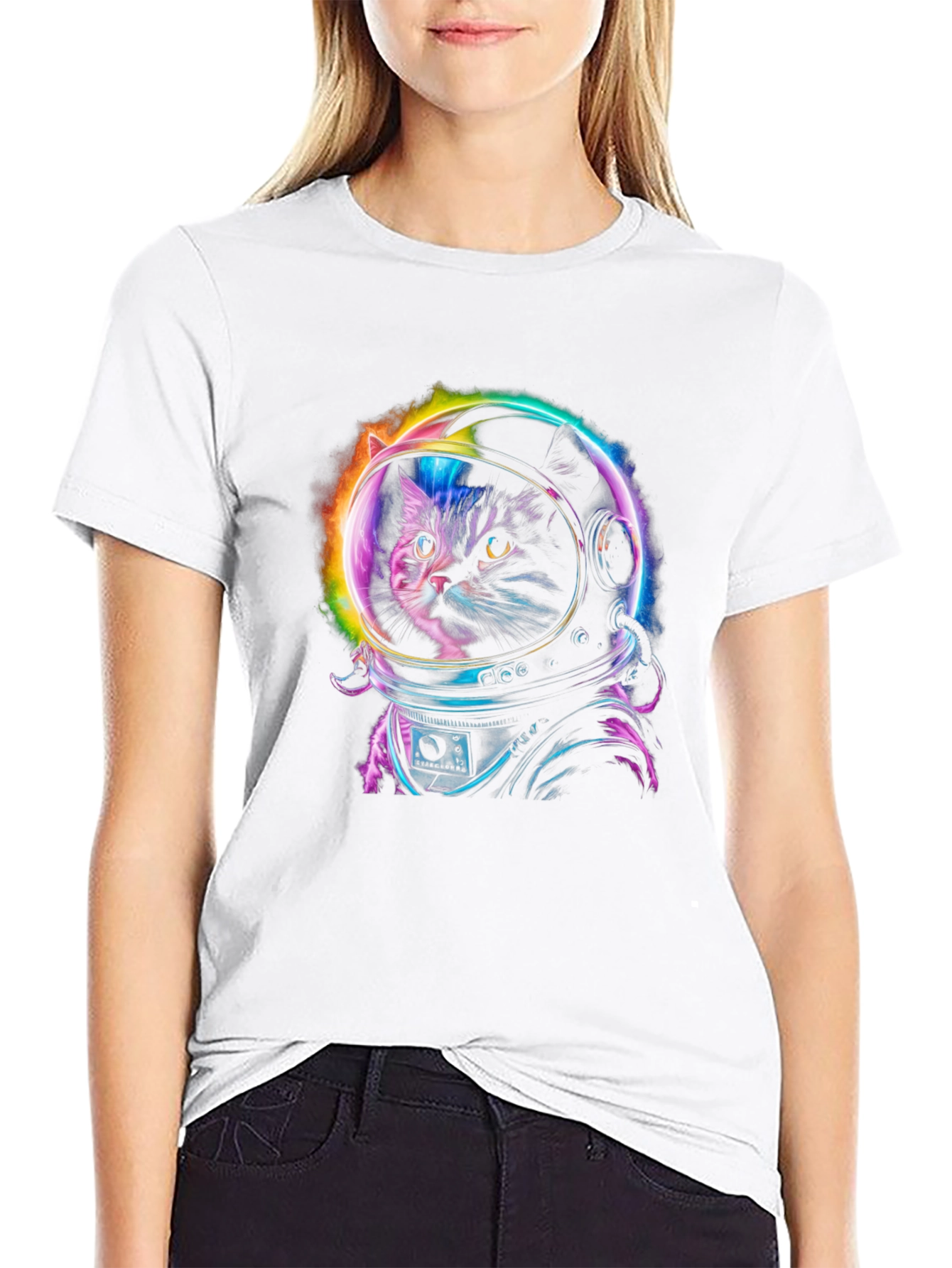 Cat Astronaut Graphic Tee - Space Kitten T-Shirt