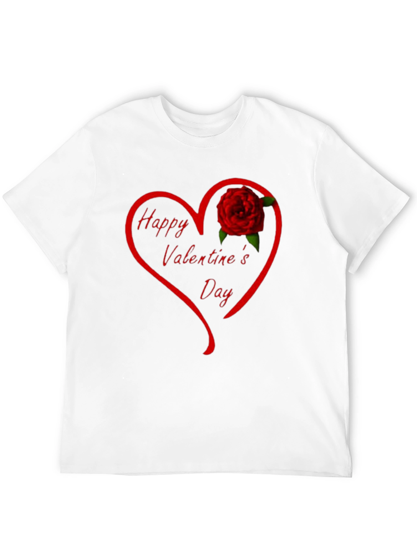 Valentines Day Heart Rose Graphic T-Shirt
