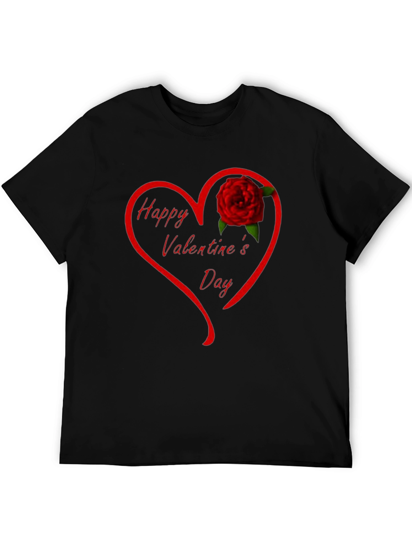 Valentines Day Heart Rose Graphic T-Shirt