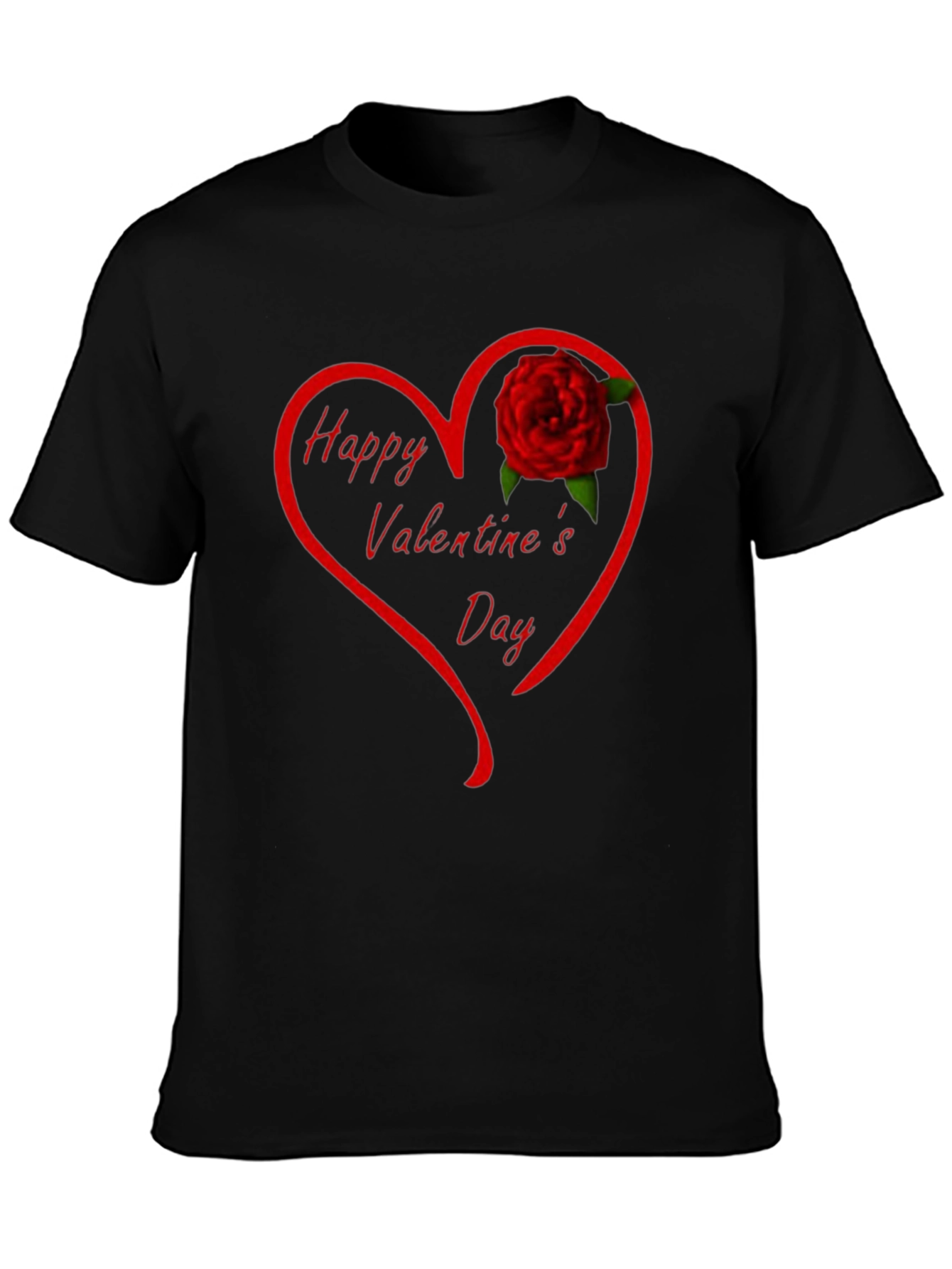 Valentines Day Heart Rose Graphic T-Shirt