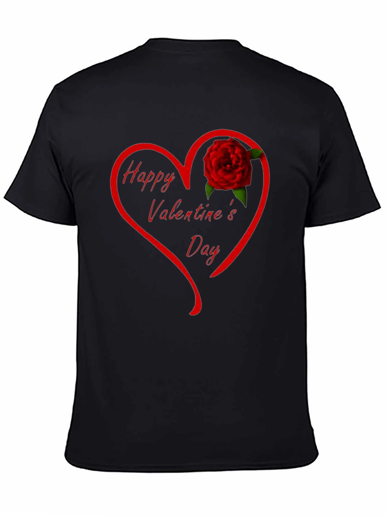 Valentines Day Heart Rose Graphic T-Shirt