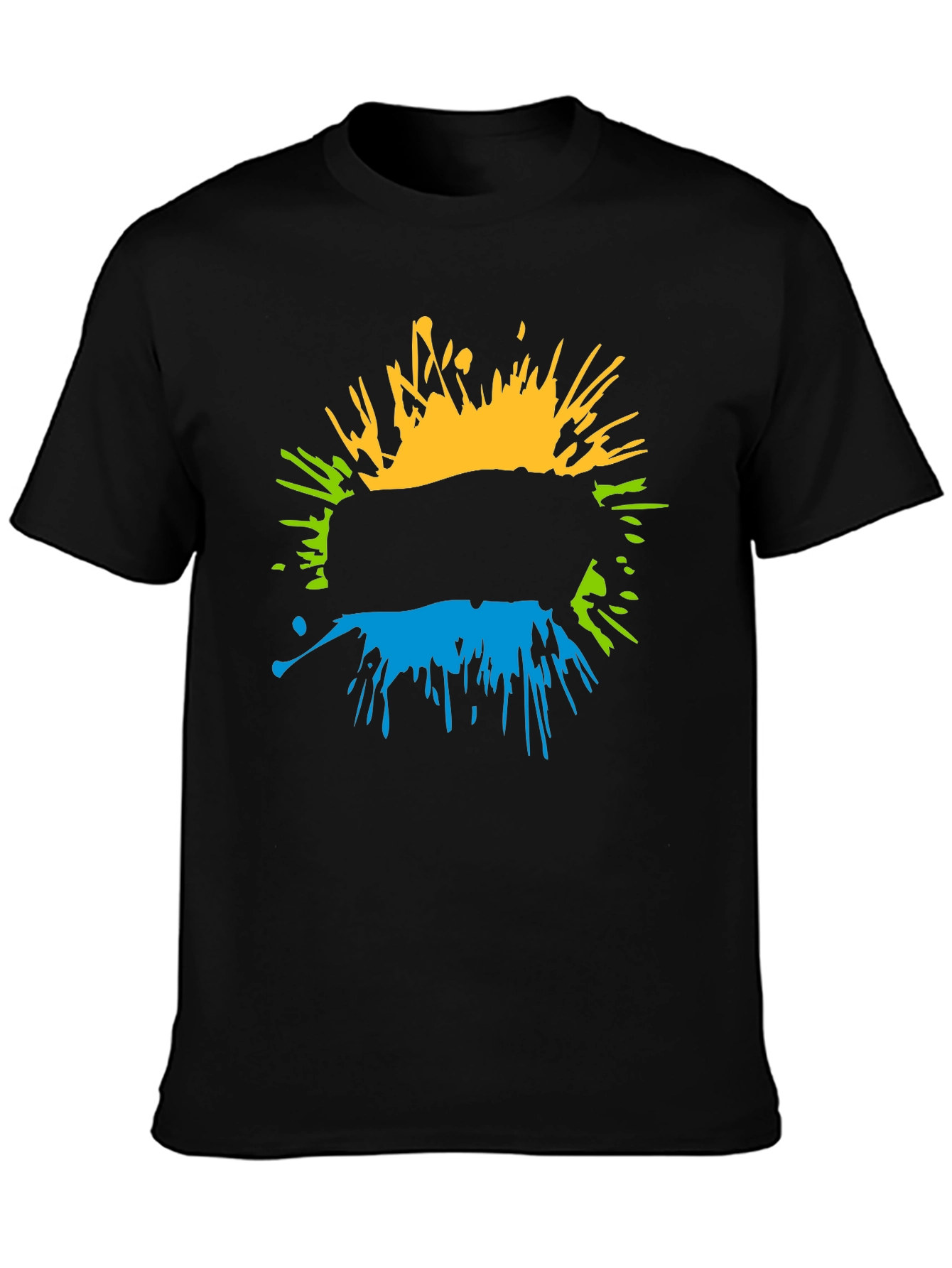 Abstract Splatter Graphic Black T-Shirt