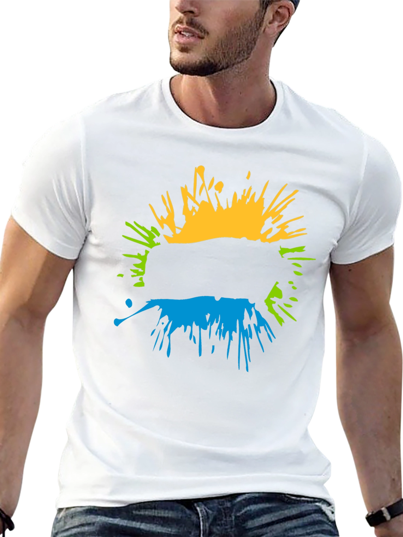 Abstract Splatter Graphic Black T-Shirt