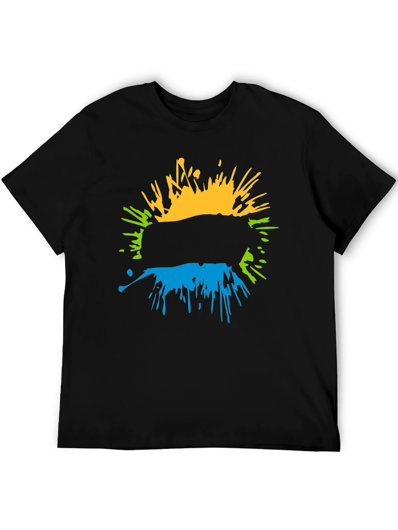 Abstract Splatter Graphic Black T-Shirt