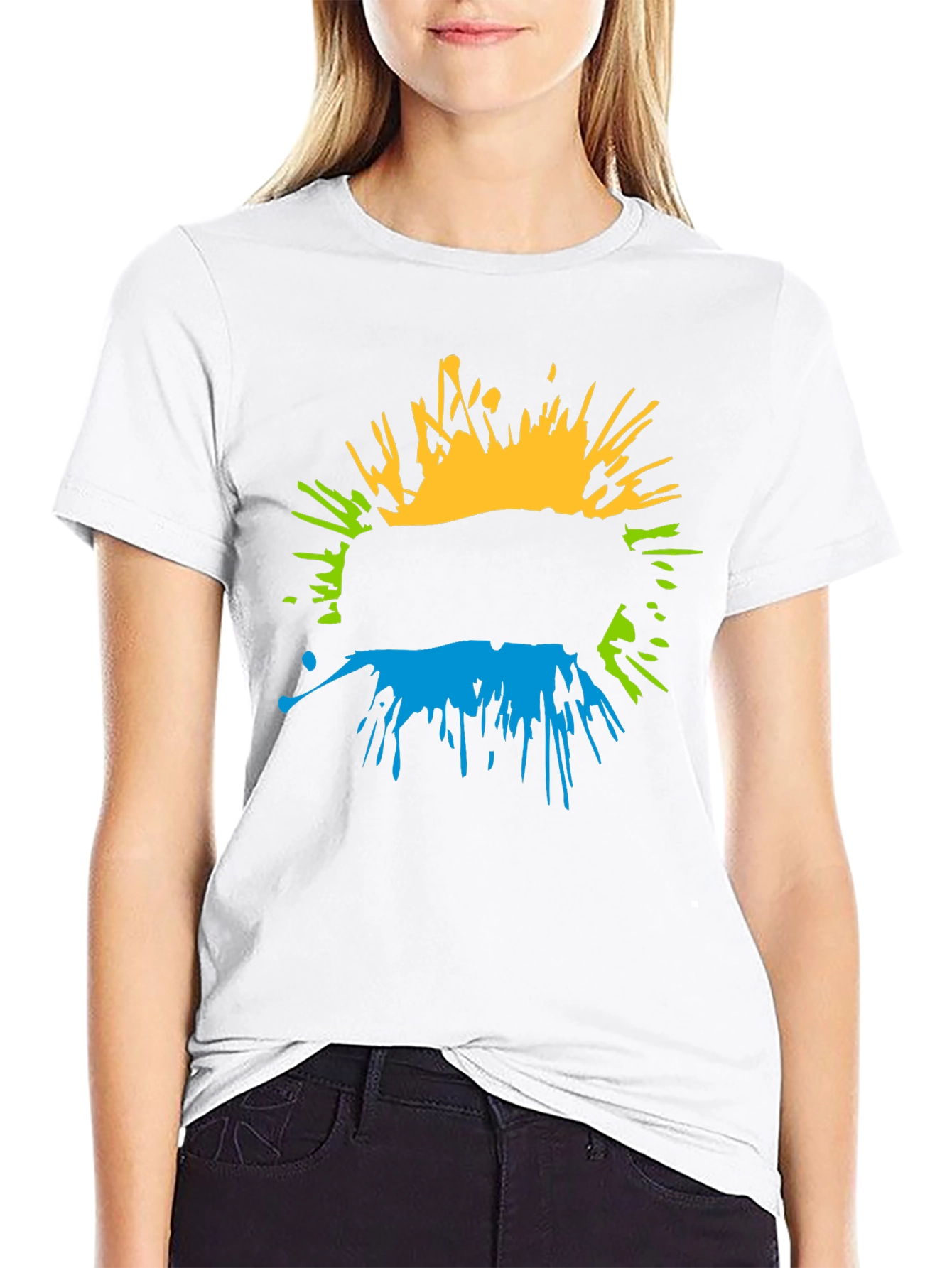 Abstract Splatter Graphic Black T-Shirt