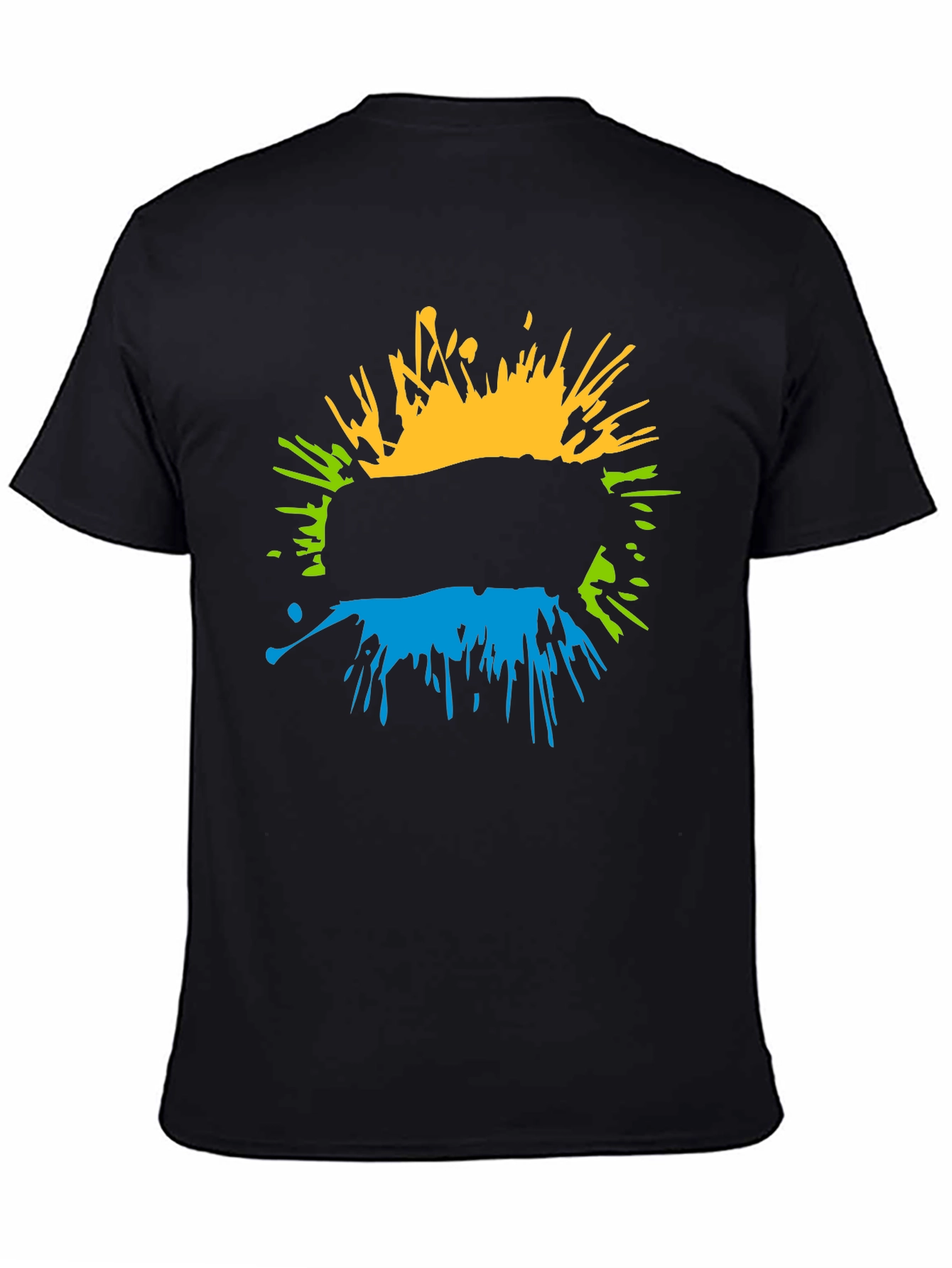 Abstract Splatter Graphic Black T-Shirt