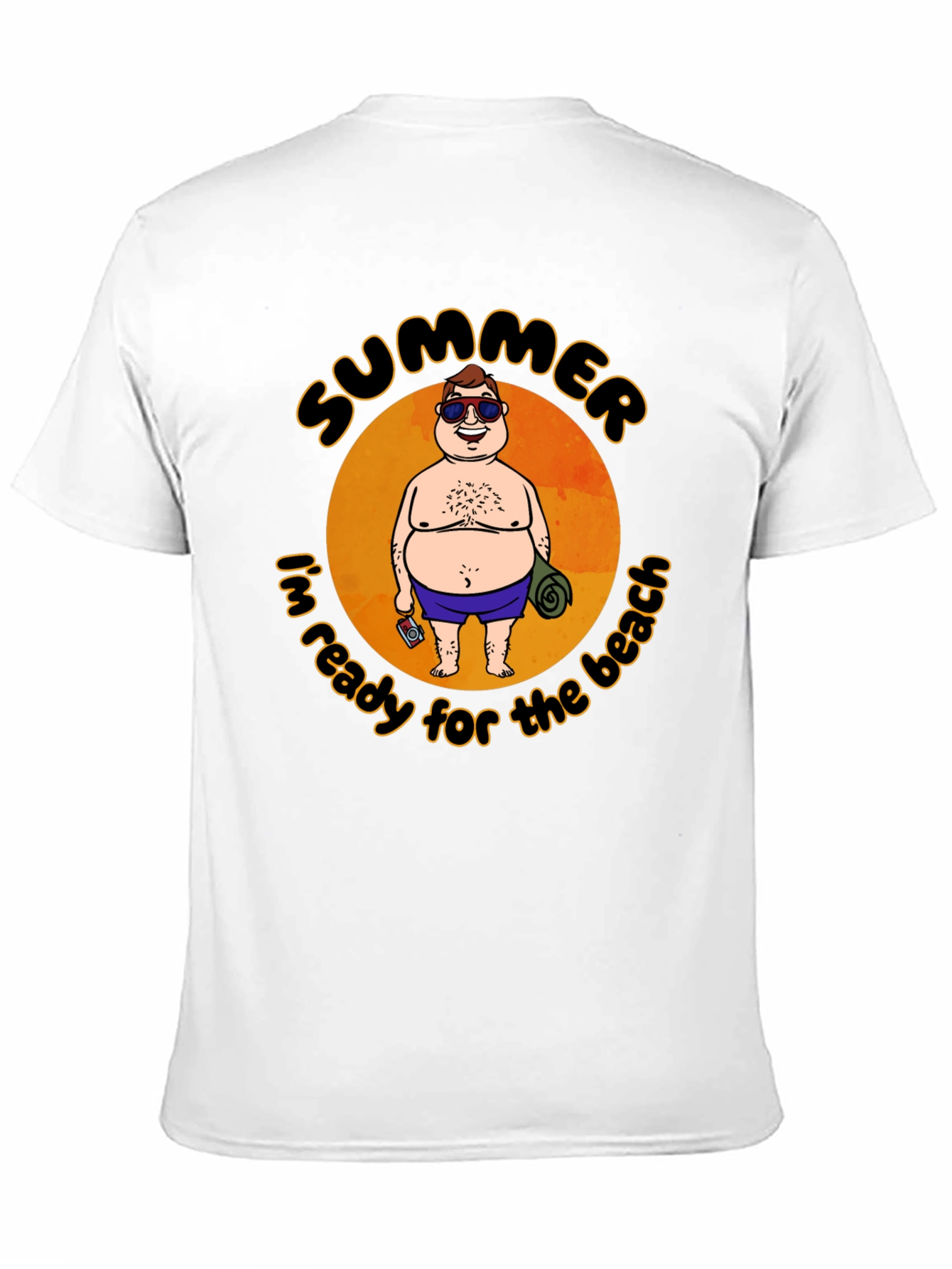 Summer Beach Ready T-Shirt - Cartoon Graphic