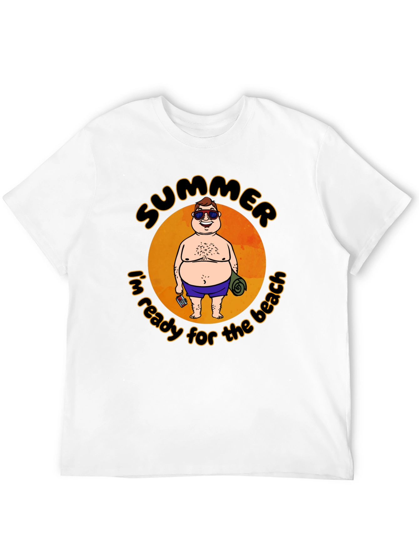 Summer Beach Ready T-Shirt - Cartoon Graphic